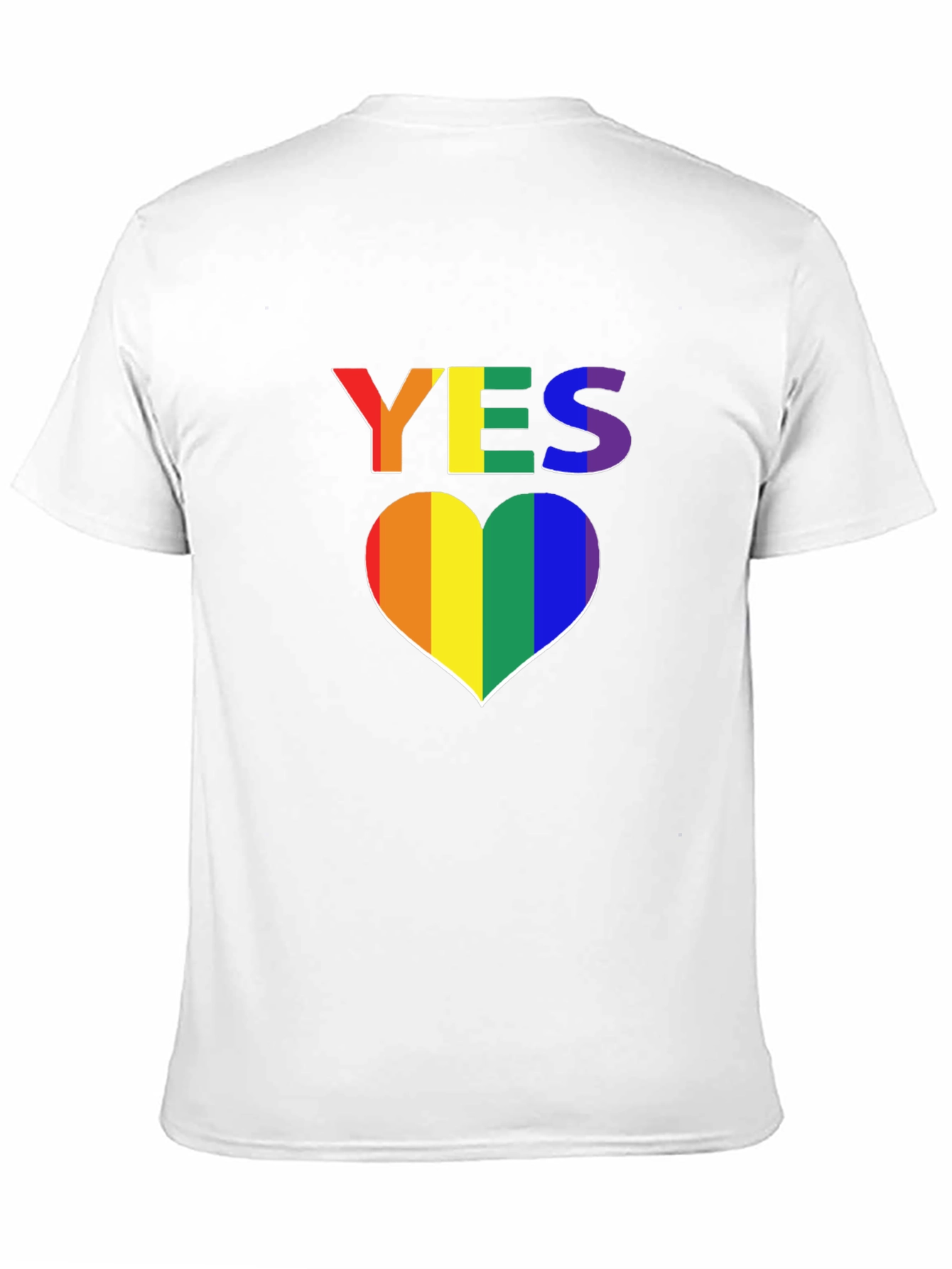 Rainbow Heart YES T-Shirt - Pride LGBTQ Support