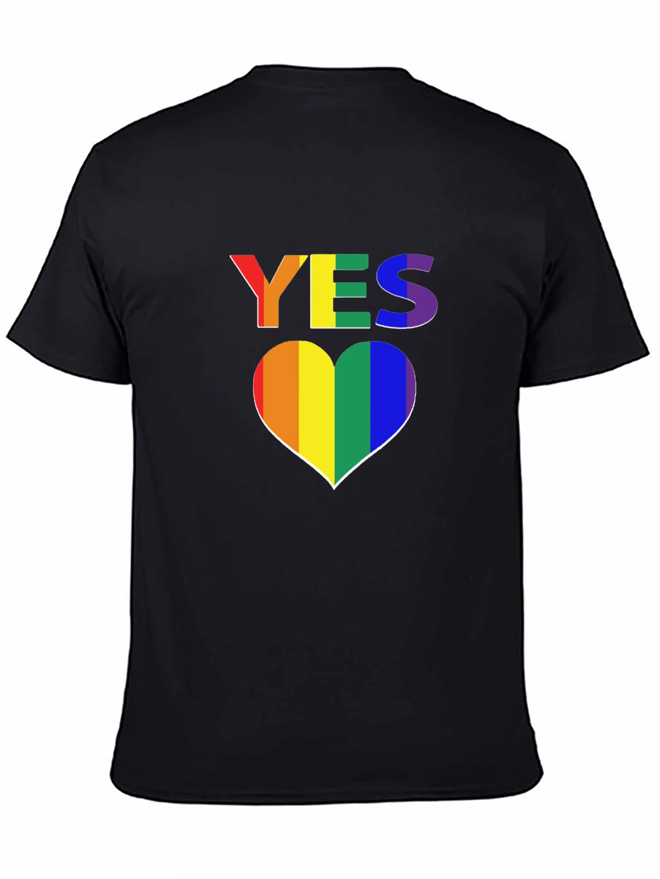 Rainbow Heart YES T-Shirt - Pride LGBTQ Support