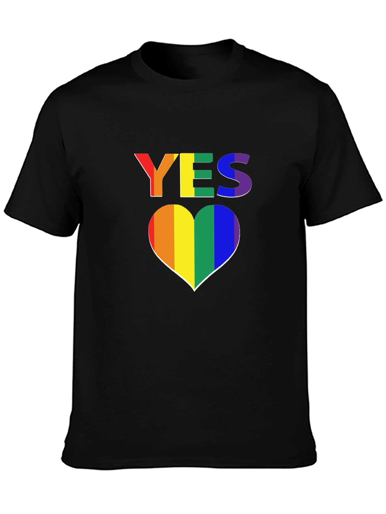 Rainbow Heart YES T-Shirt - Pride LGBTQ Support