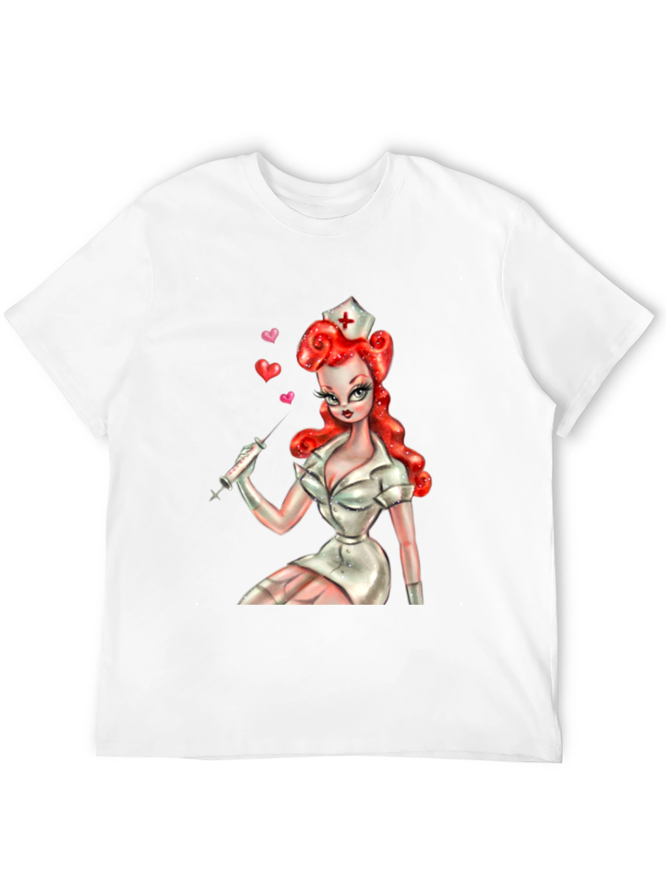 Retro Nurse Graphic Tee - Pin-Up Style Shirt