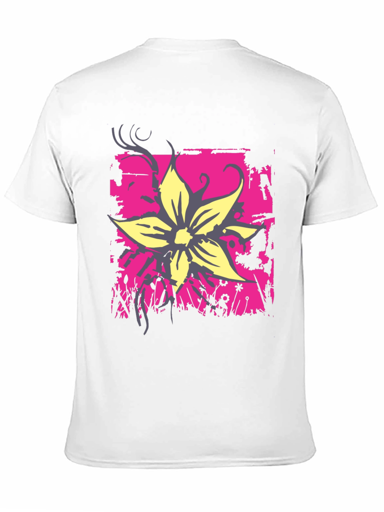 Floral Graphic Print Tee - Black