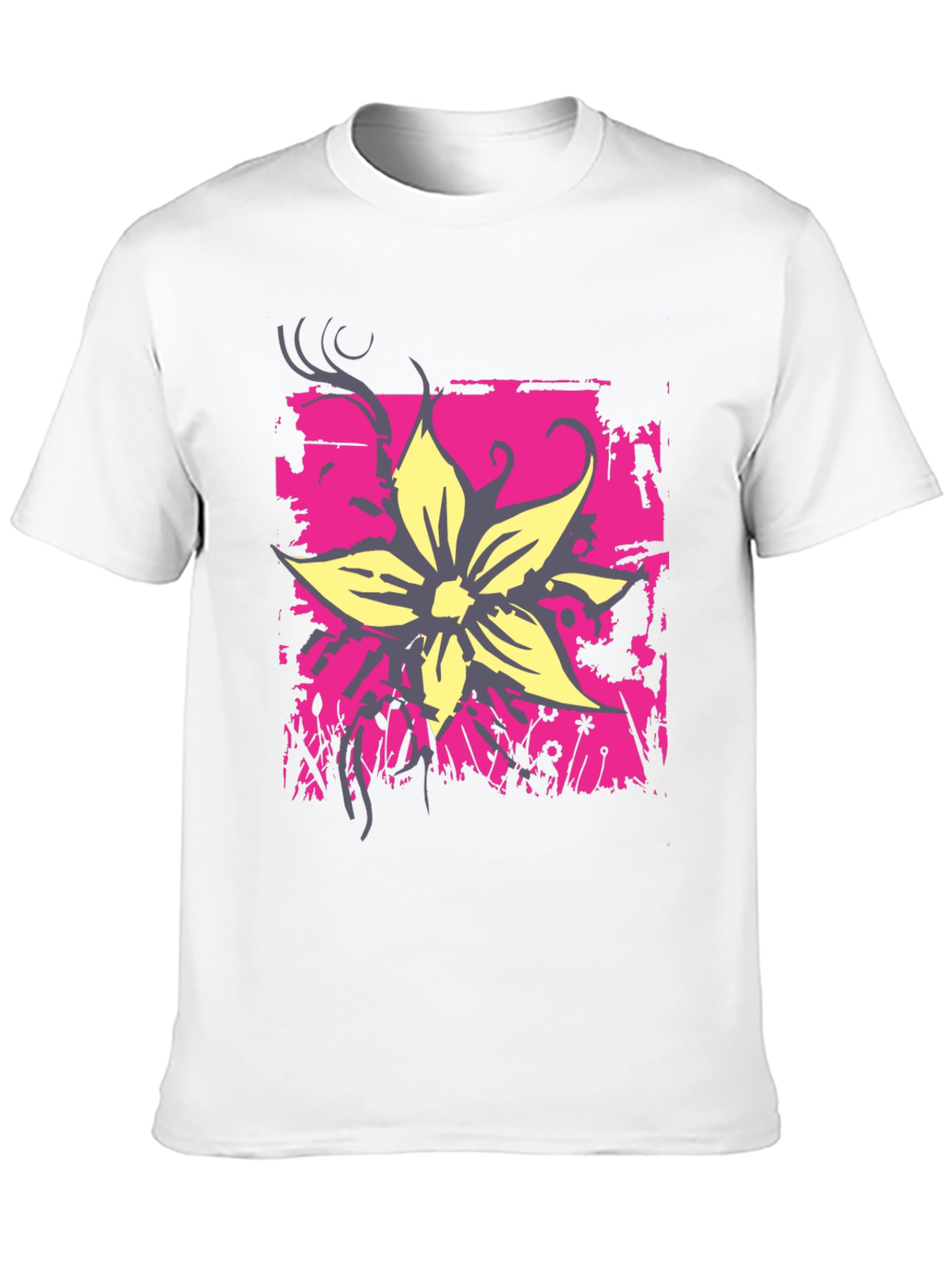 Floral Graphic Print Tee - Black