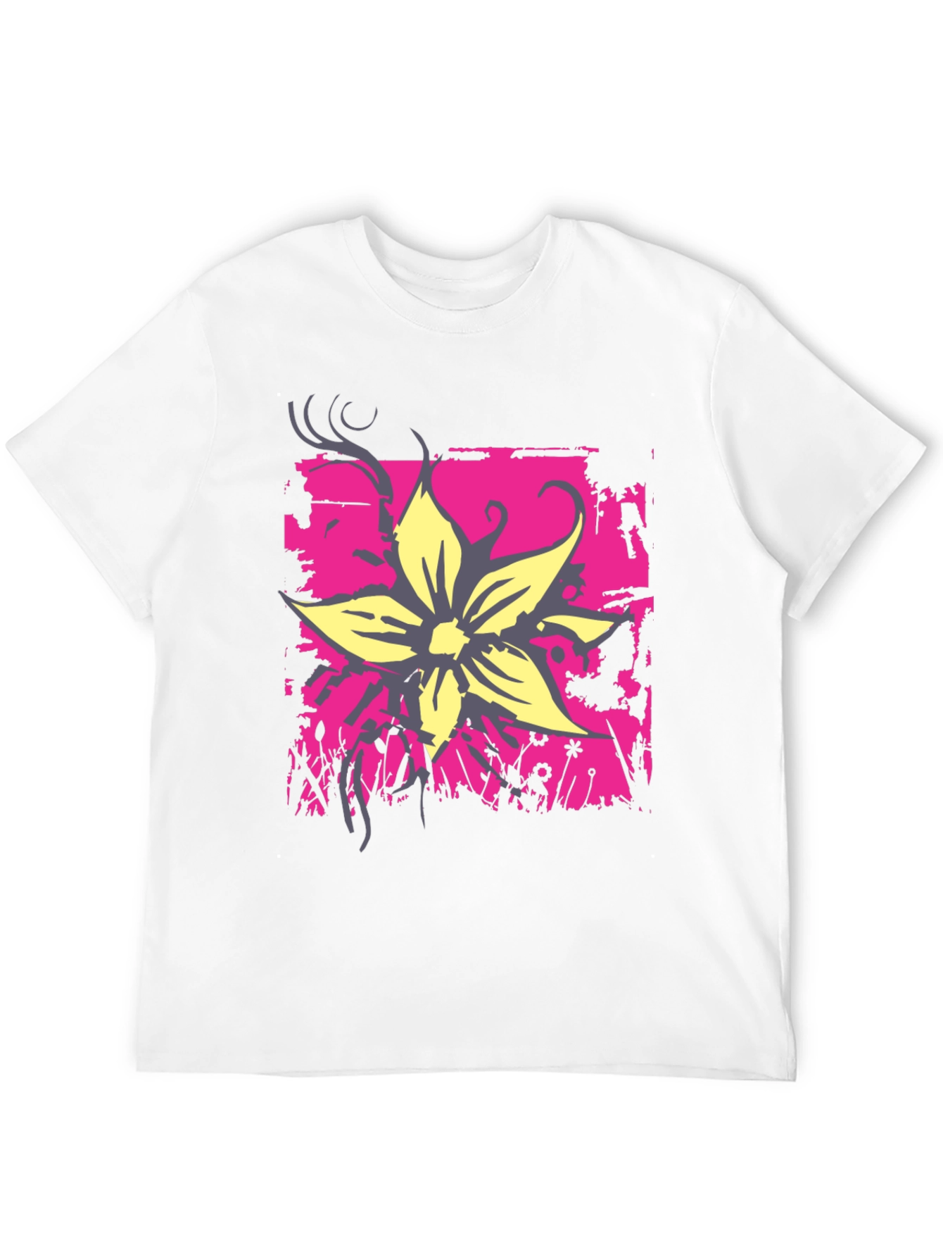 Floral Graphic Print Tee - Black