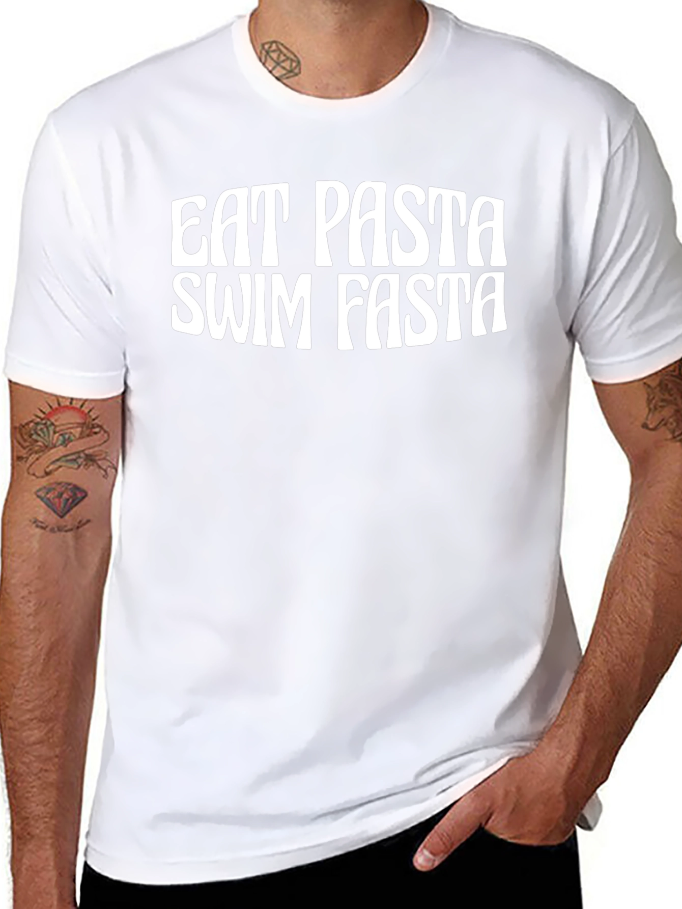 Eat Pasta Swim Fasta T-Shirt - Funny Fitness Tee