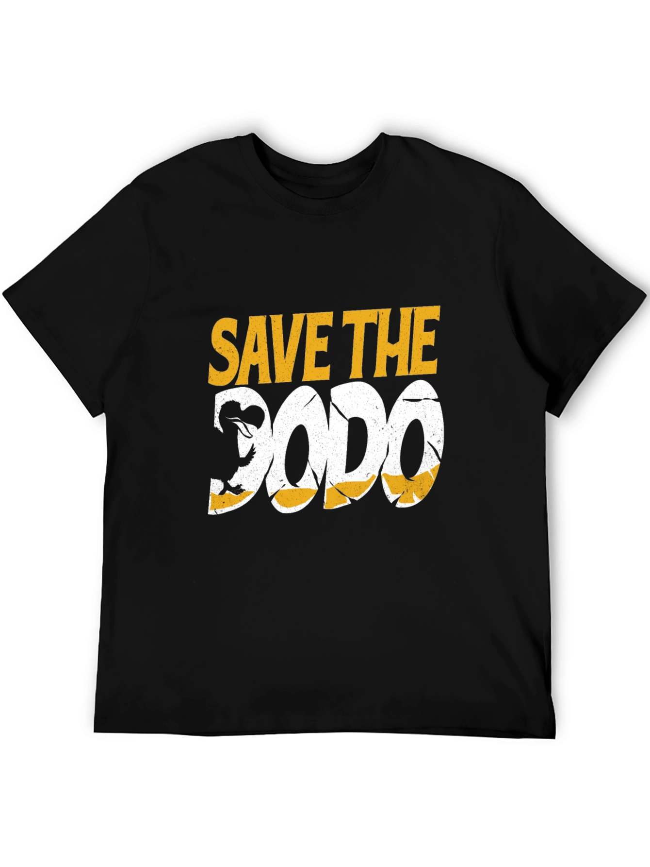 Save the Dodo Graphic Tee - Black Cotton T-Shirt