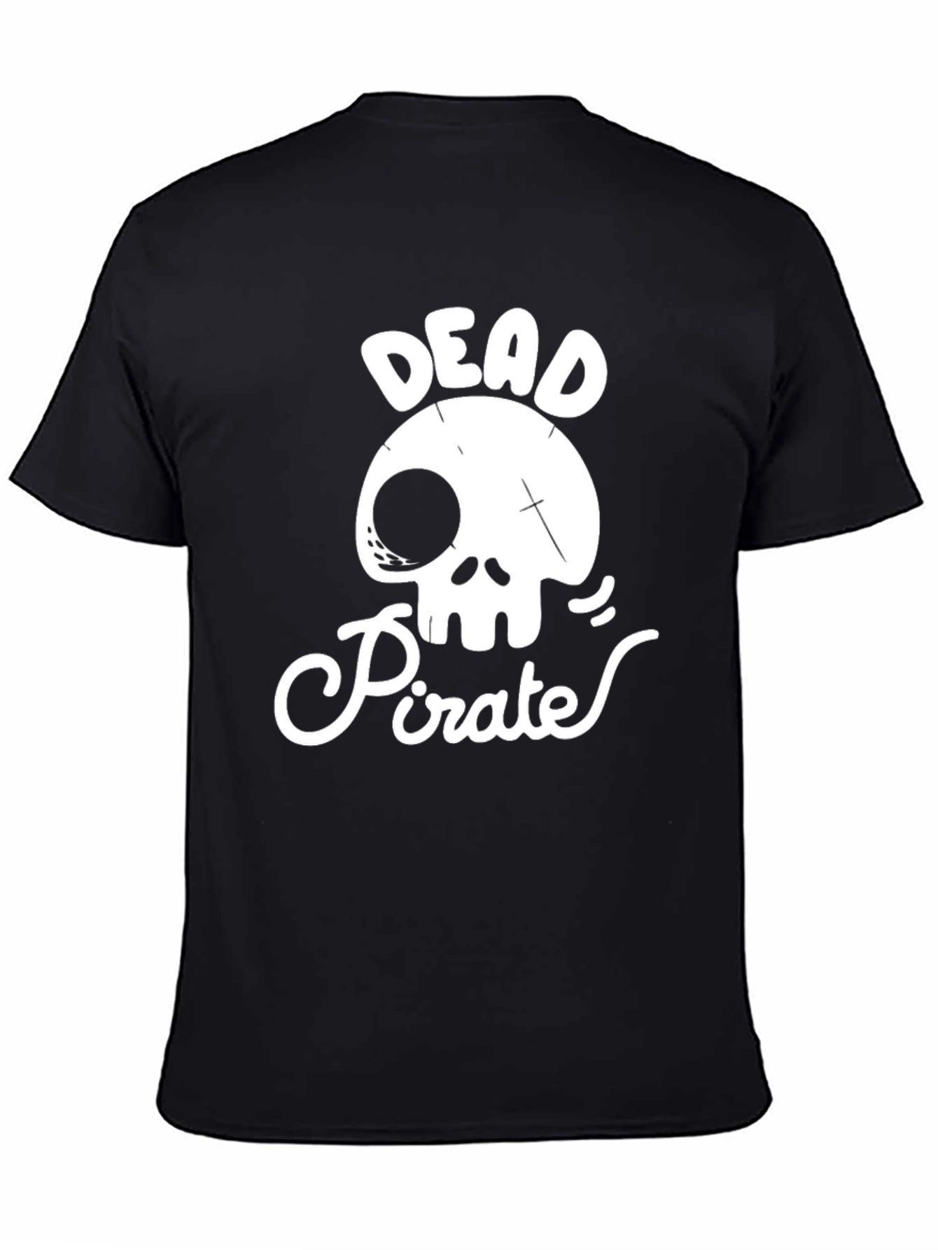 Dead Pirate Graphic T-Shirt Skull Tee Mens Black Cotton