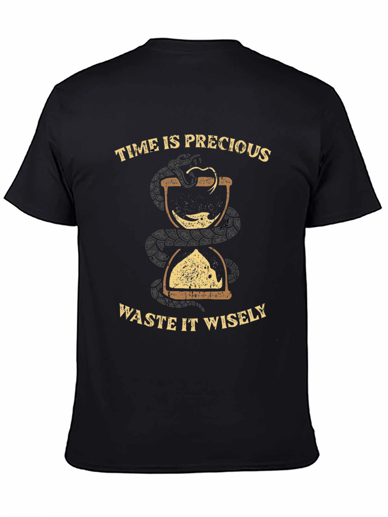 Time Is Precious Black Graphic Tee