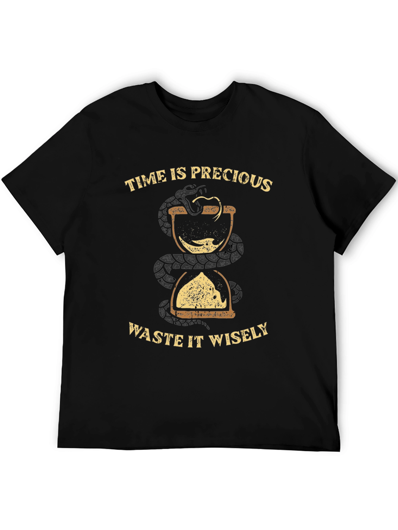 Time Is Precious Black Graphic Tee