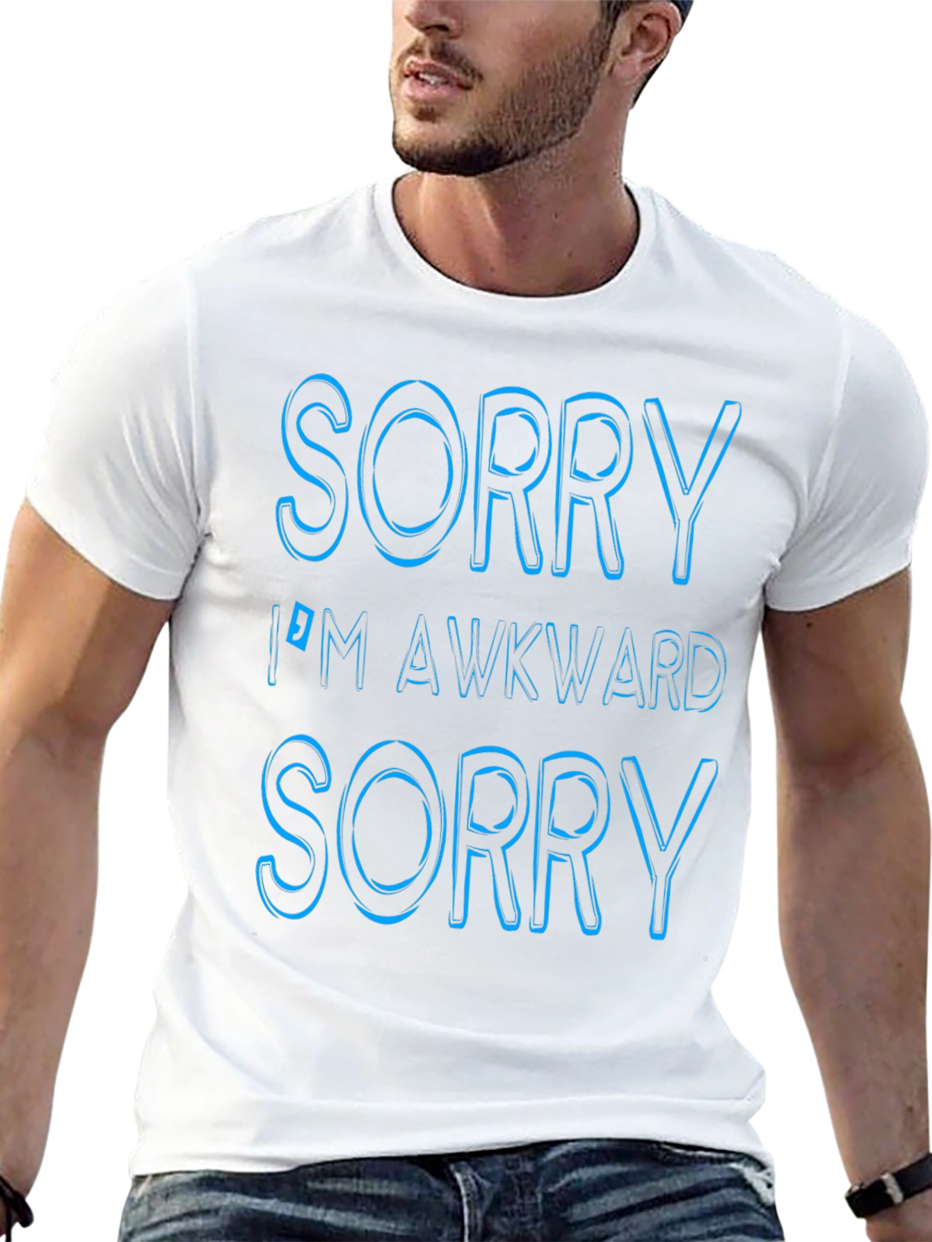Awkward Apology Tee: Black Cotton T-Shirt