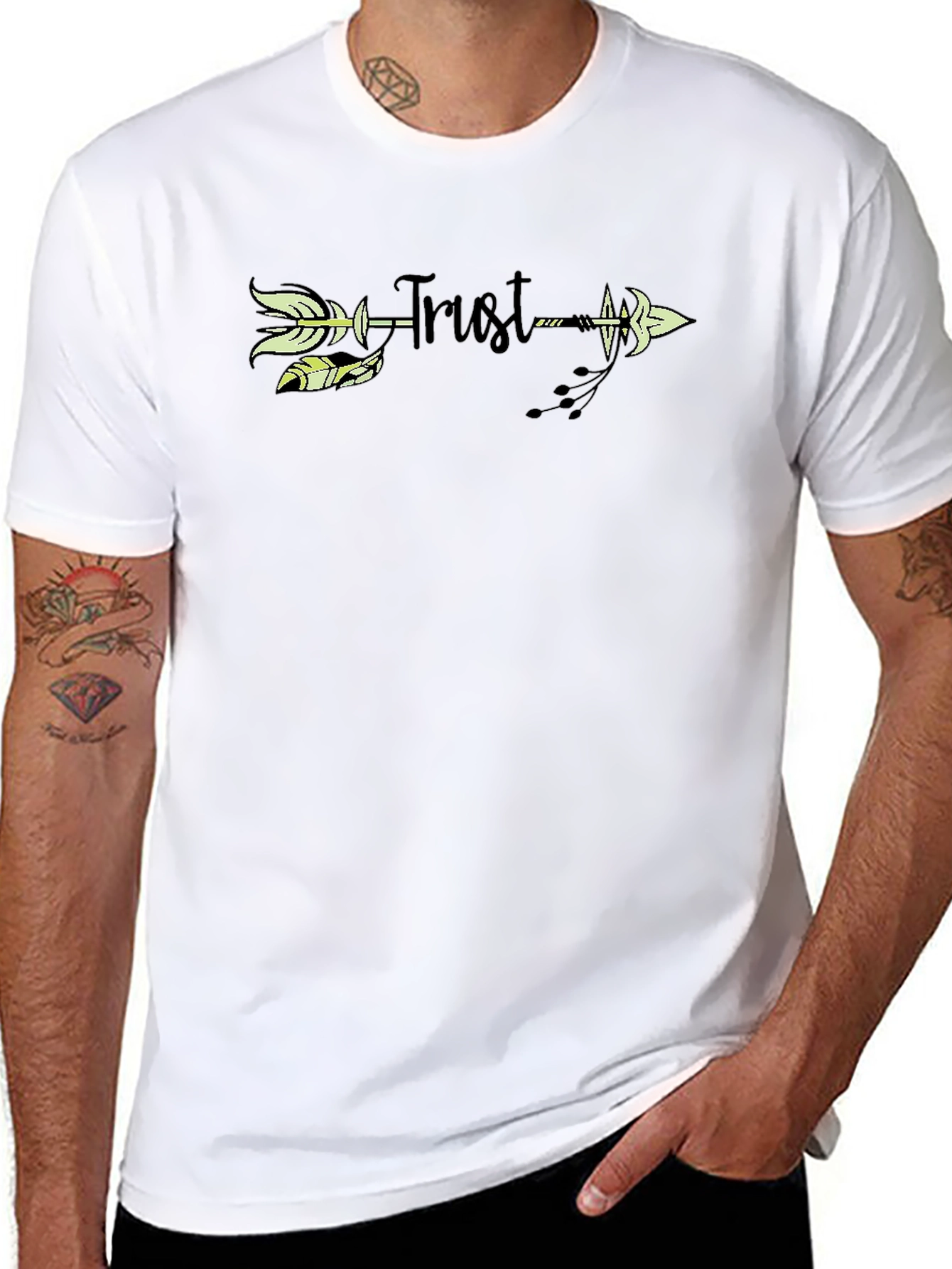 Trust Arrow Graphic T-Shirt - Soft Cotton Casual Tee