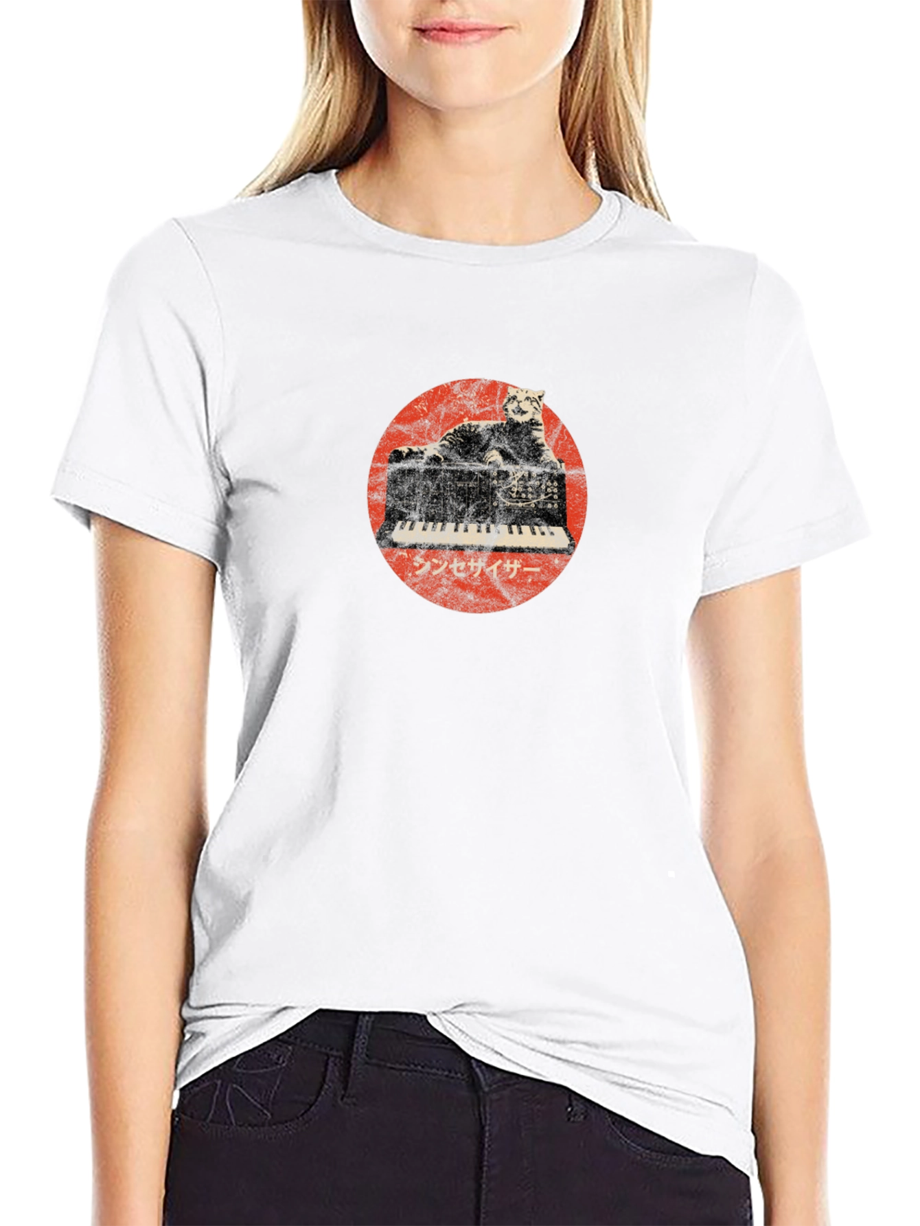 Cat Synthesizer Graphic T-Shirt
