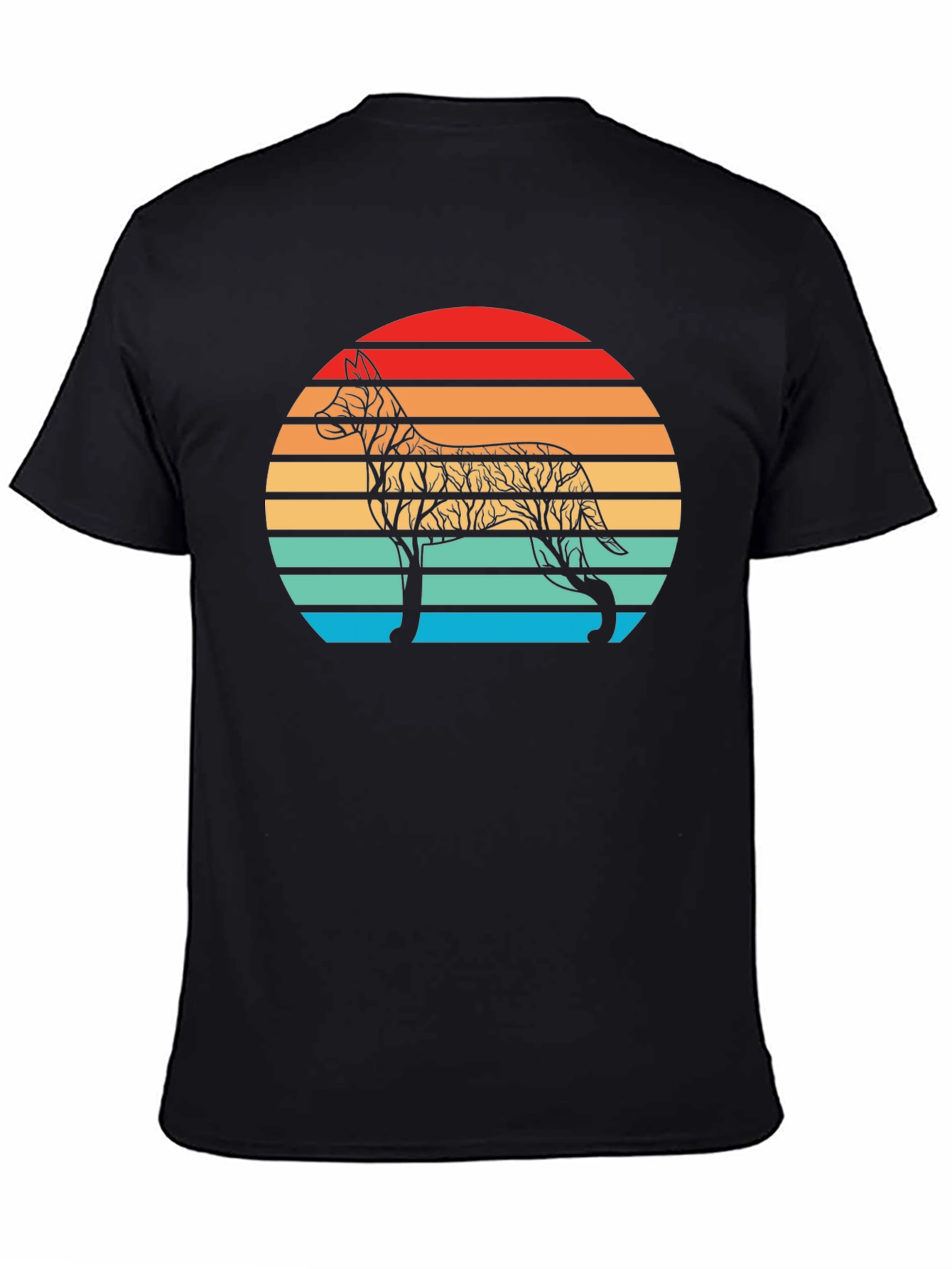 Dog Sunset Silhouette Tee - Unique Graphic T-Shirt