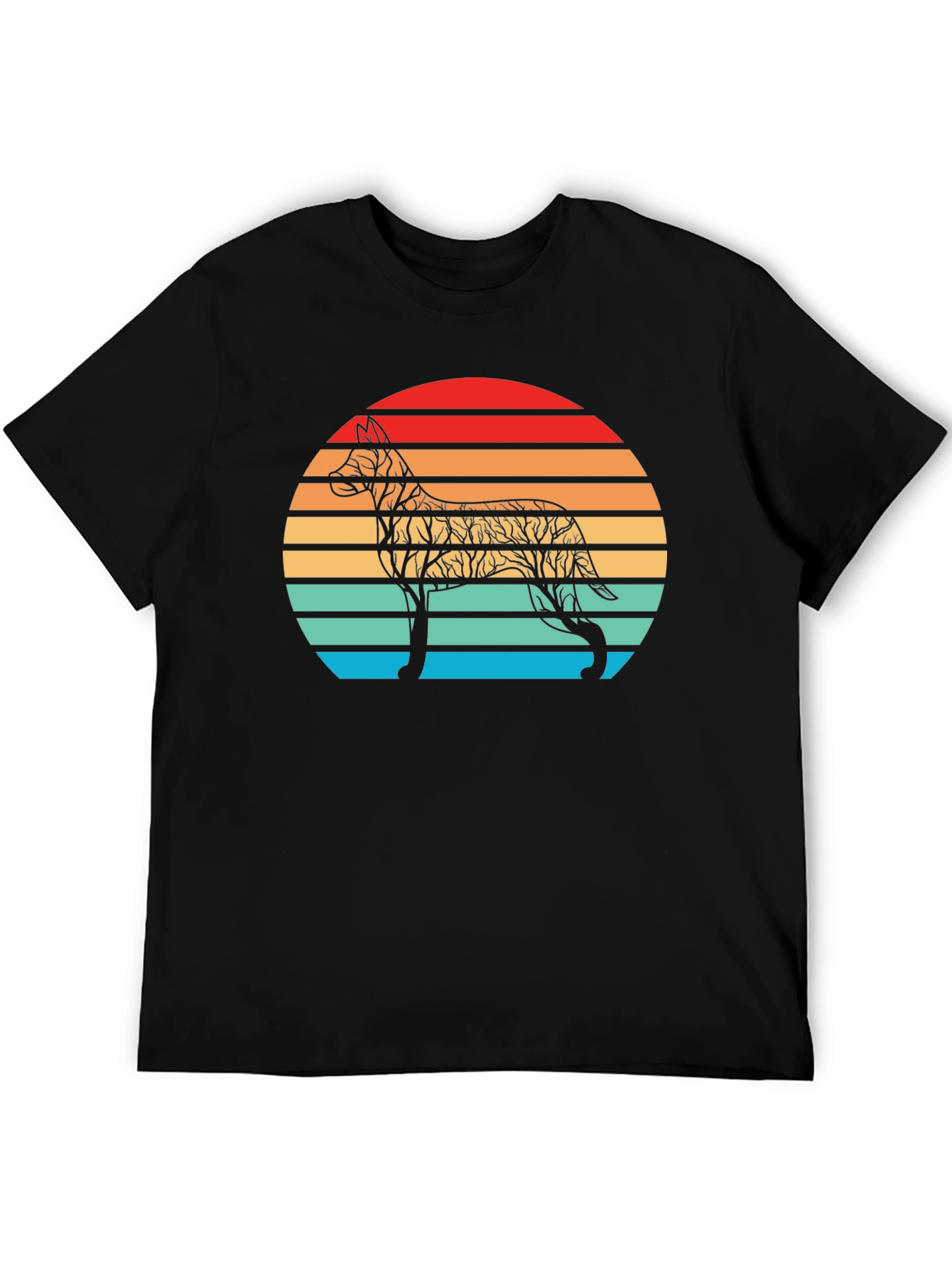 Dog Sunset Silhouette Tee - Unique Graphic T-Shirt