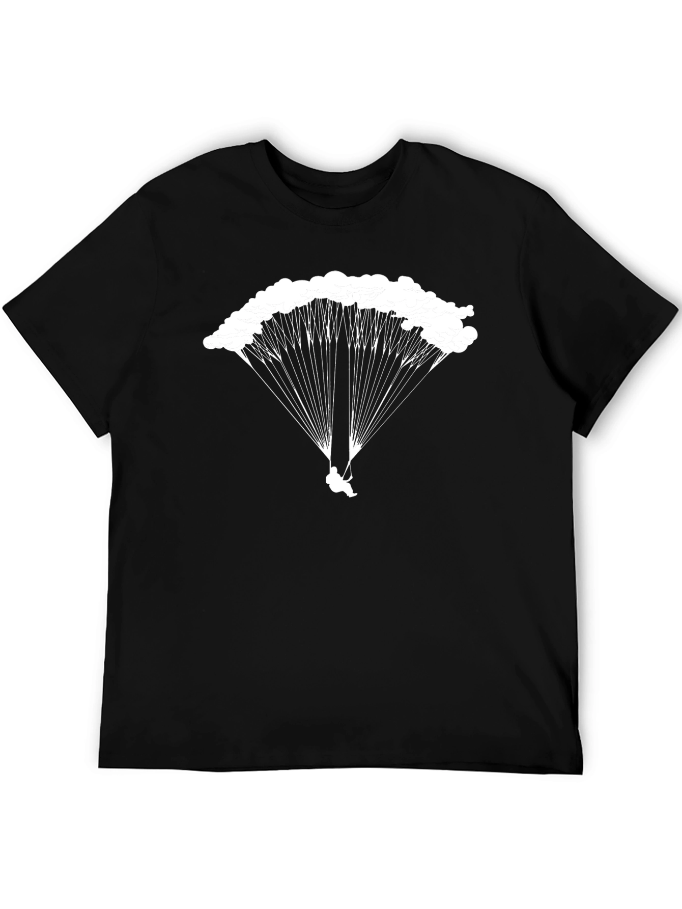 Skydiving Graphic Tee - Black Cotton T-Shirt