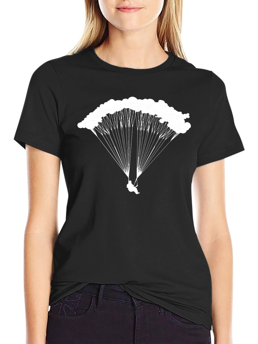 Skydiving Graphic Tee - Black Cotton T-Shirt