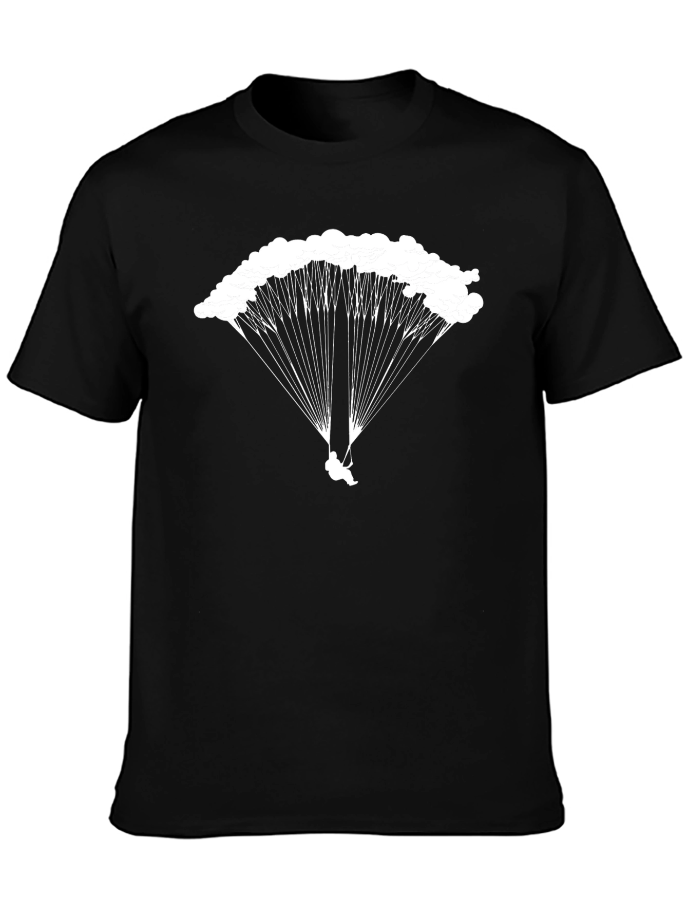 Skydiving Graphic Tee - Black Cotton T-Shirt