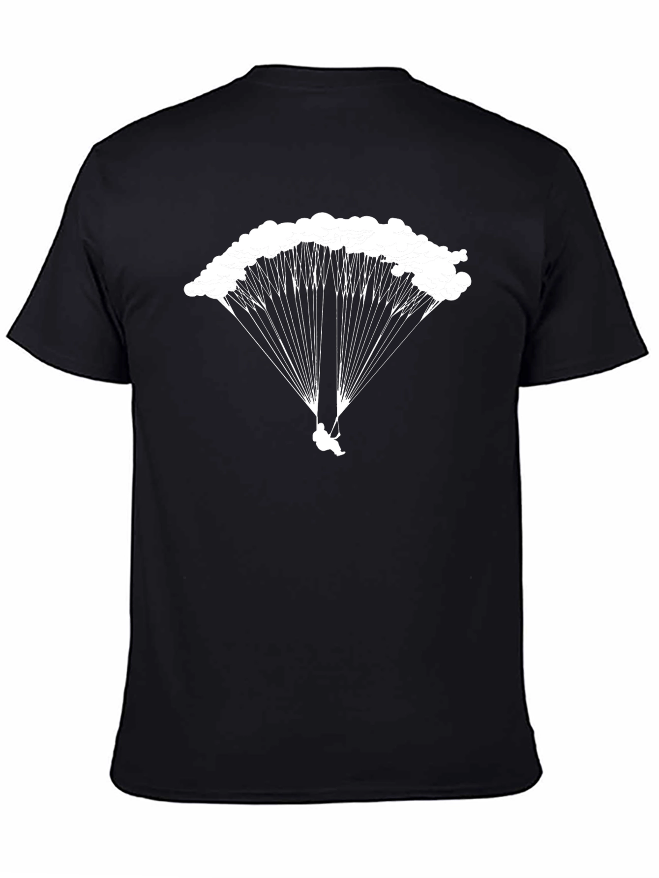 Skydiving Graphic Tee - Black Cotton T-Shirt