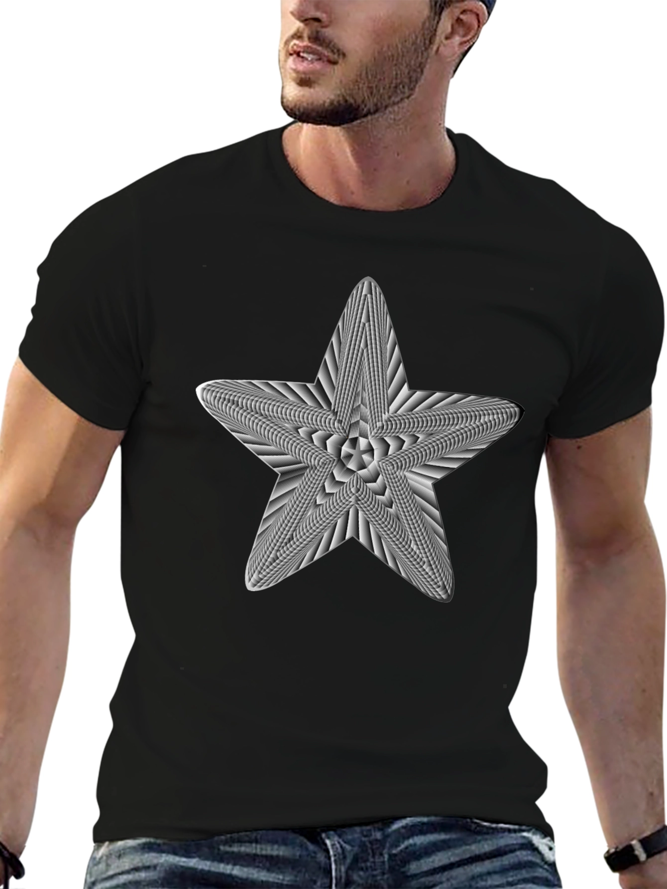 Optical Illusion Star Graphic Tee