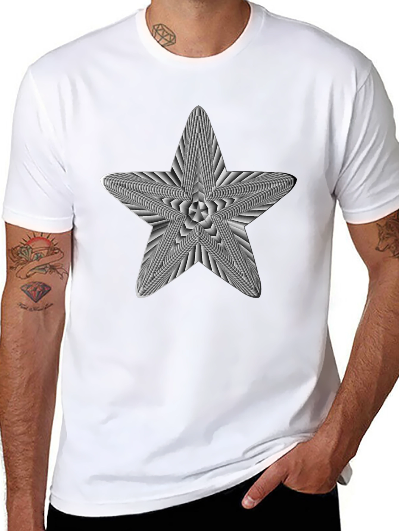 Optical Illusion Star Graphic Tee