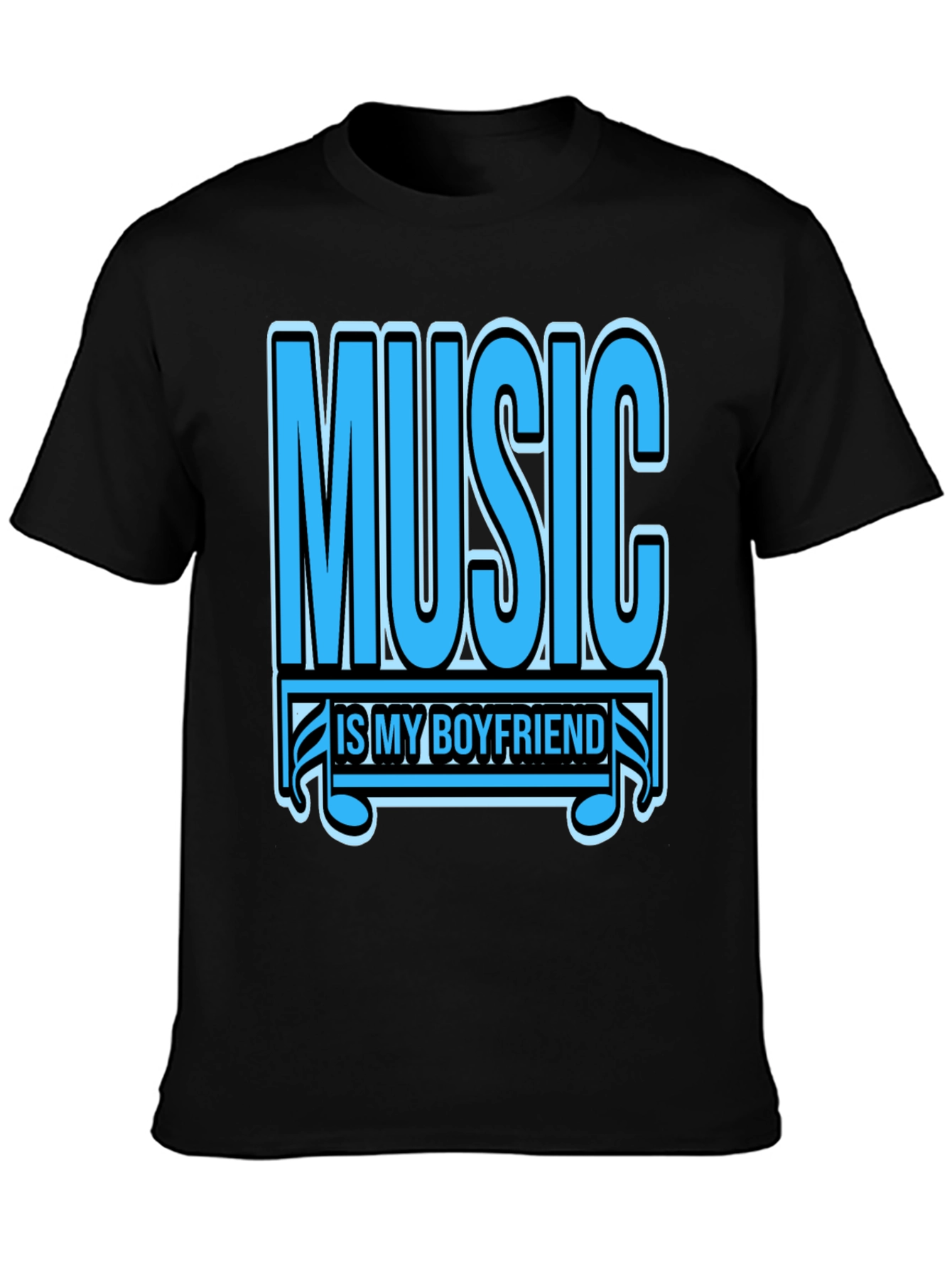 Music is My Boyfriend Graphic Tee - Black T-Shirt