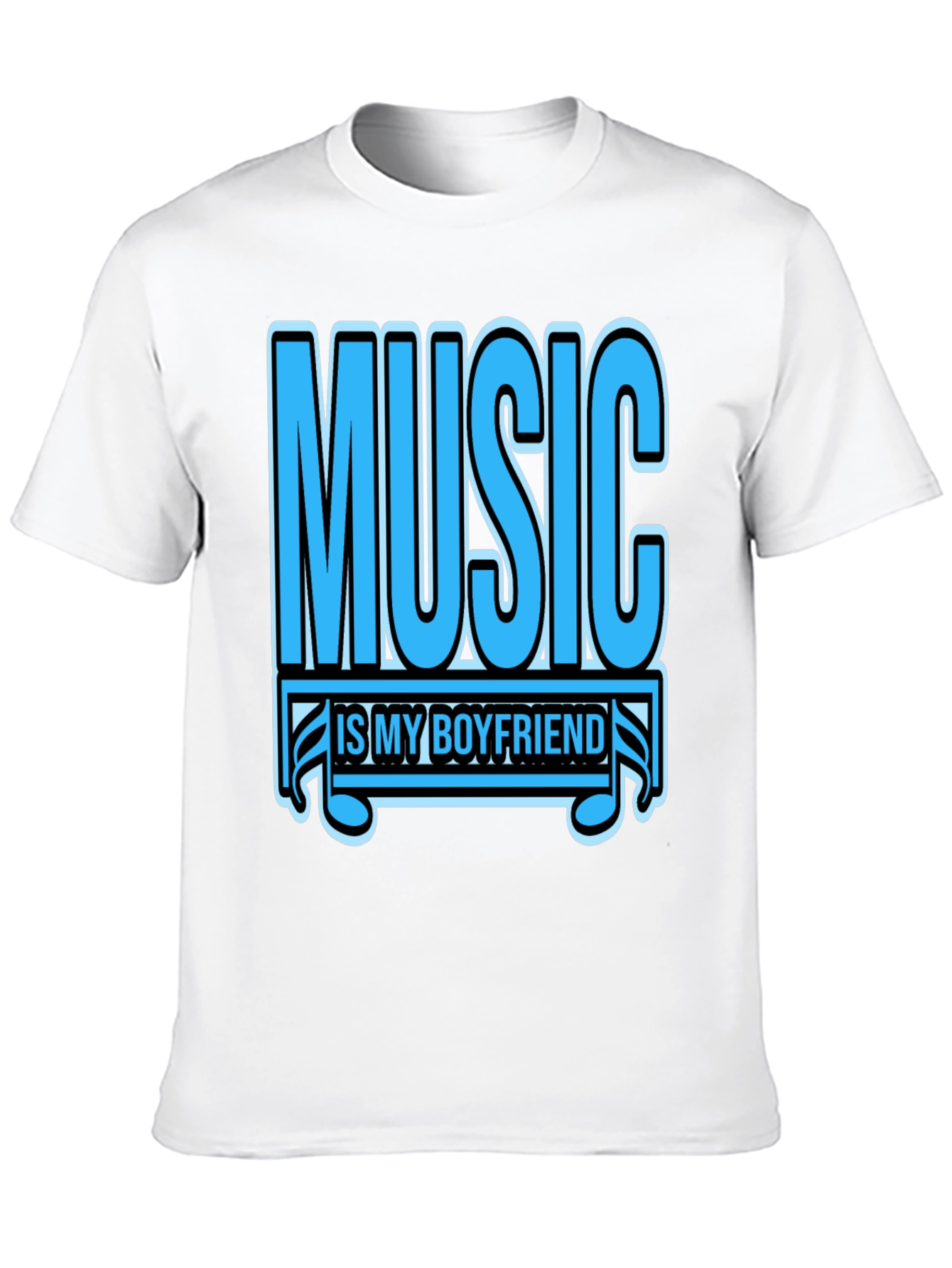 Music is My Boyfriend Graphic Tee - Black T-Shirt