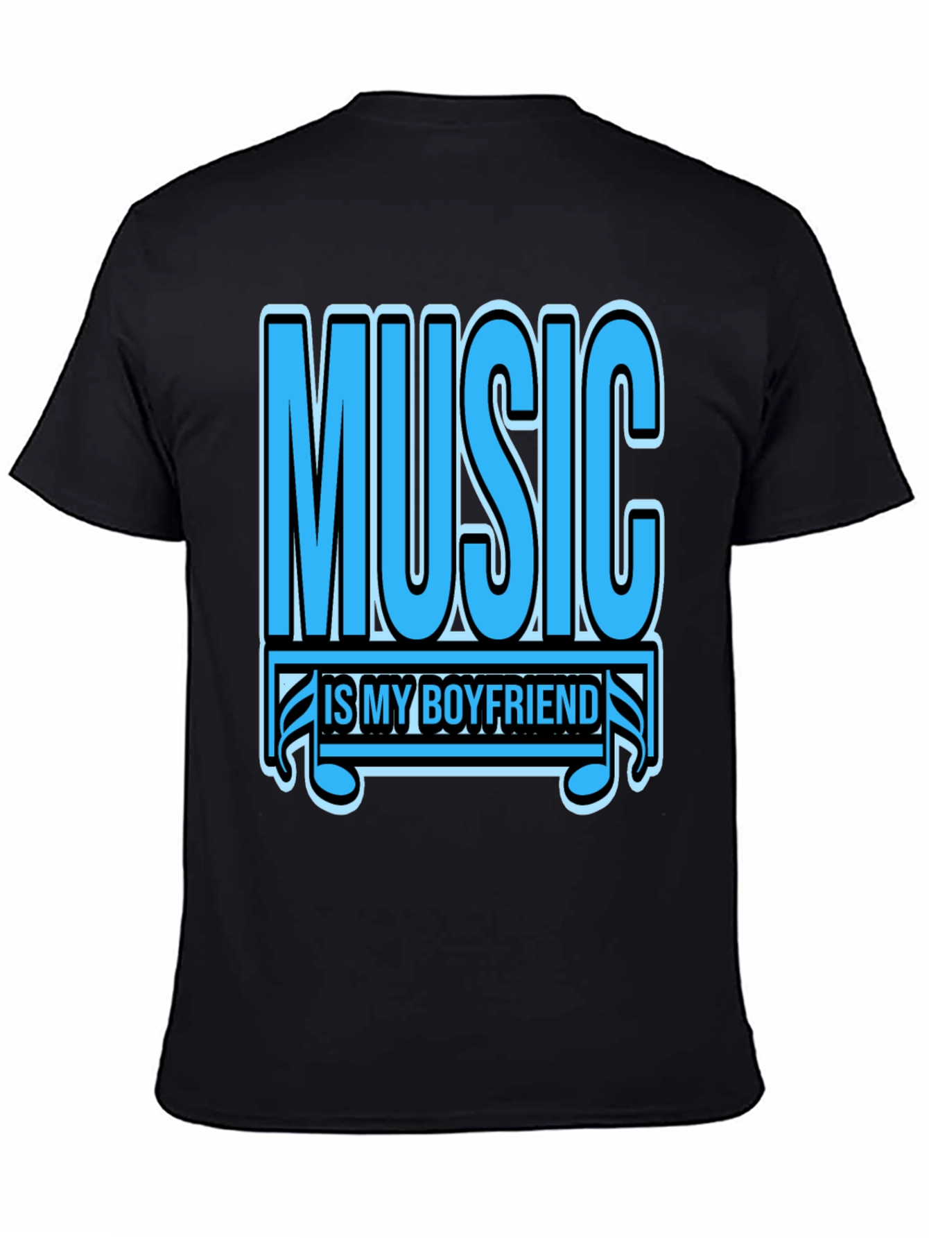 Music is My Boyfriend Graphic Tee - Black T-Shirt