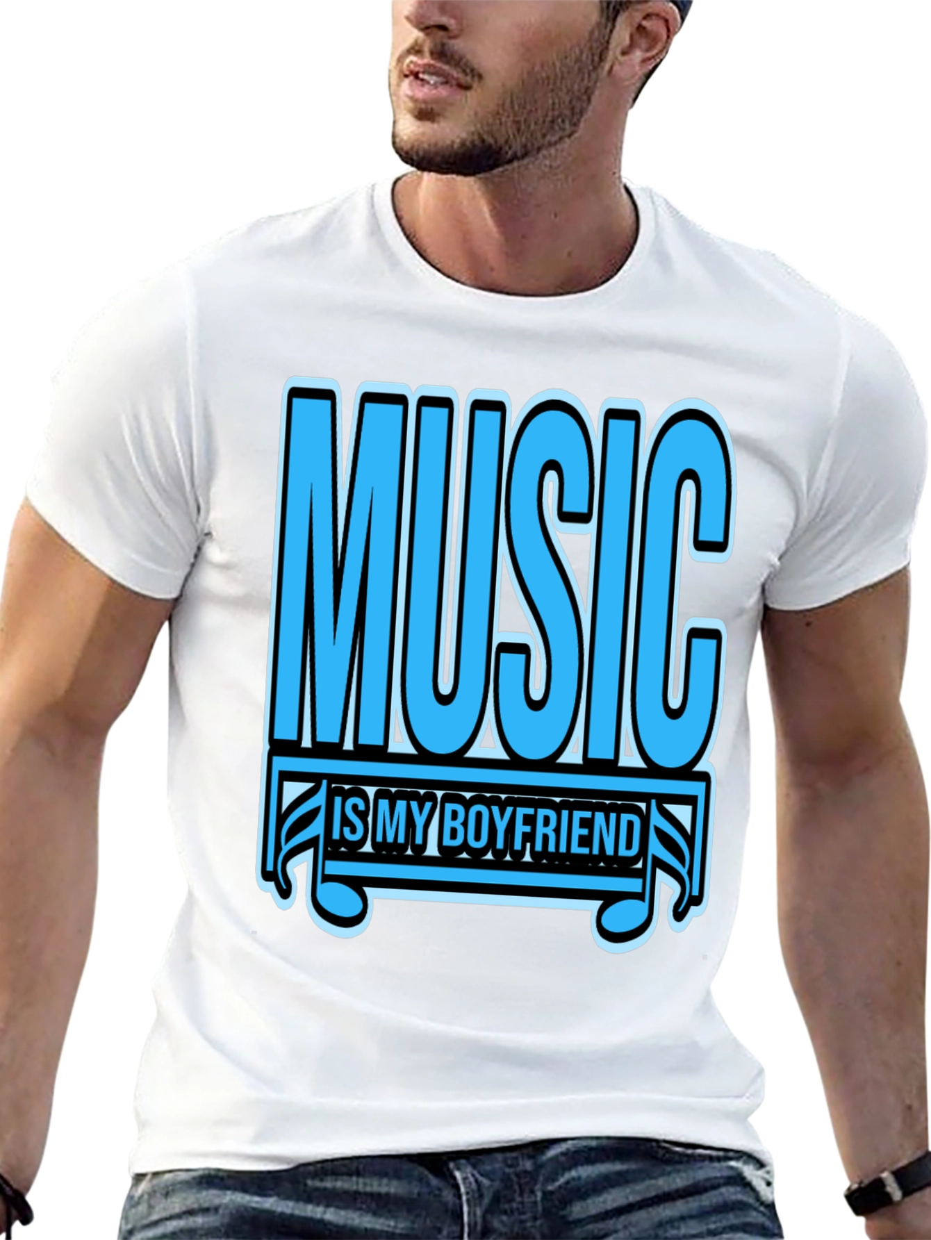Music is My Boyfriend Graphic Tee - Black T-Shirt