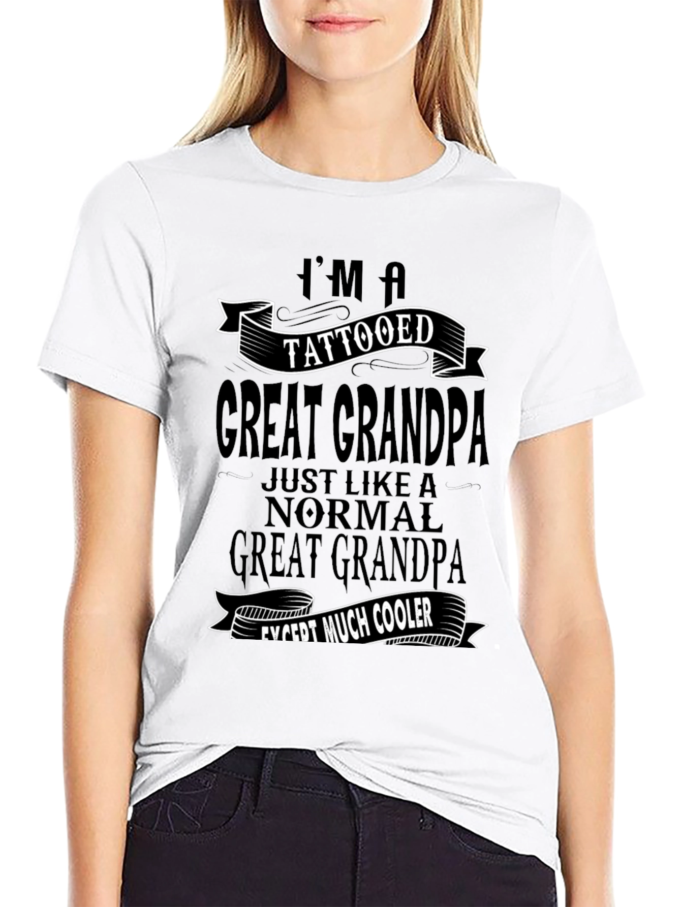 Tattooed Great Grandpa Black Graphic Tee