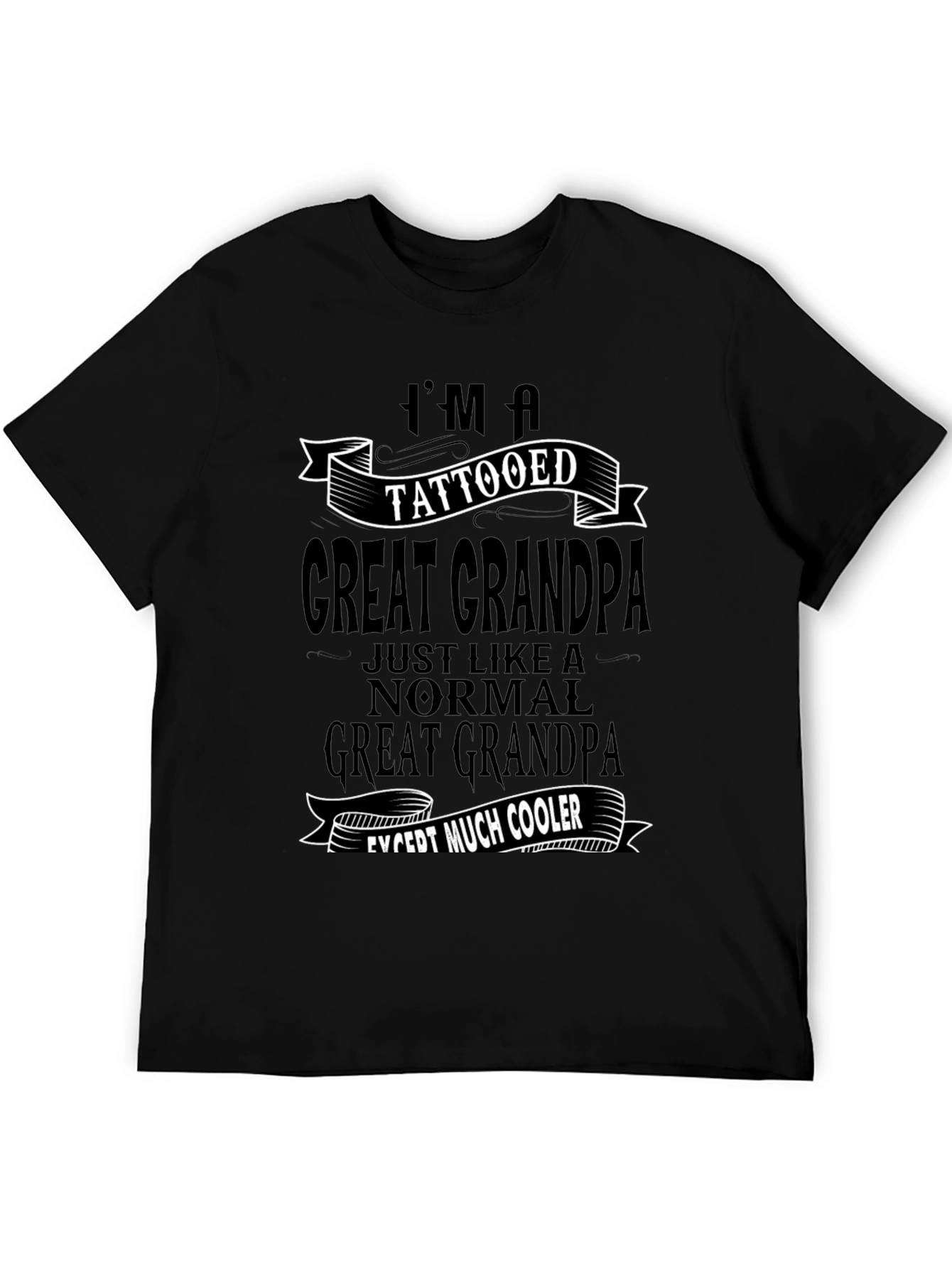 Tattooed Great Grandpa Black Graphic Tee