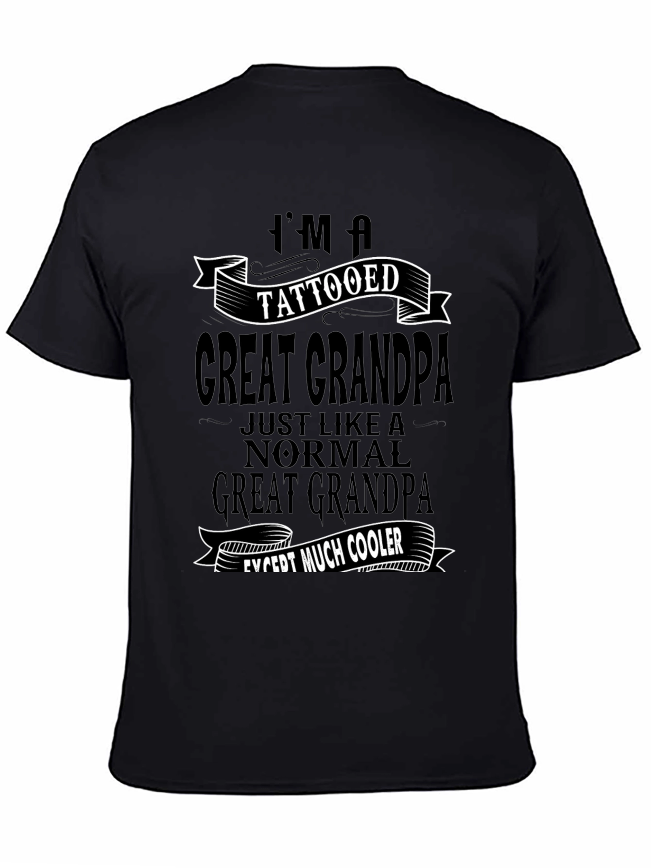 Tattooed Great Grandpa Black Graphic Tee