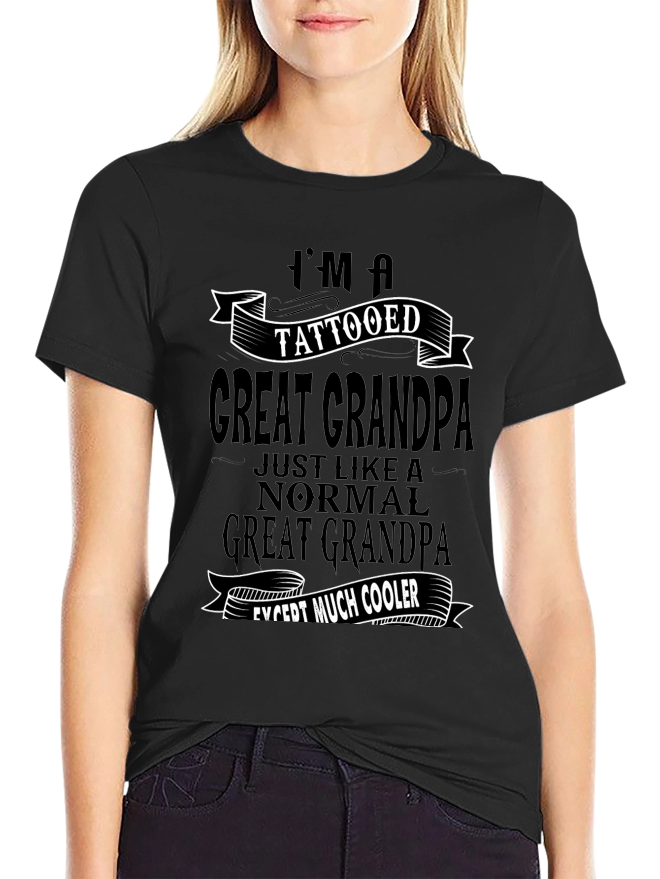 Tattooed Great Grandpa Black Graphic Tee