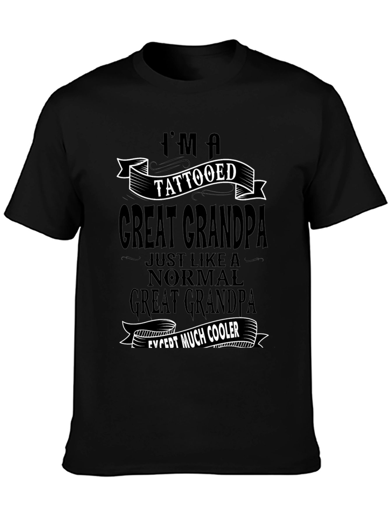 Tattooed Great Grandpa Black Graphic Tee