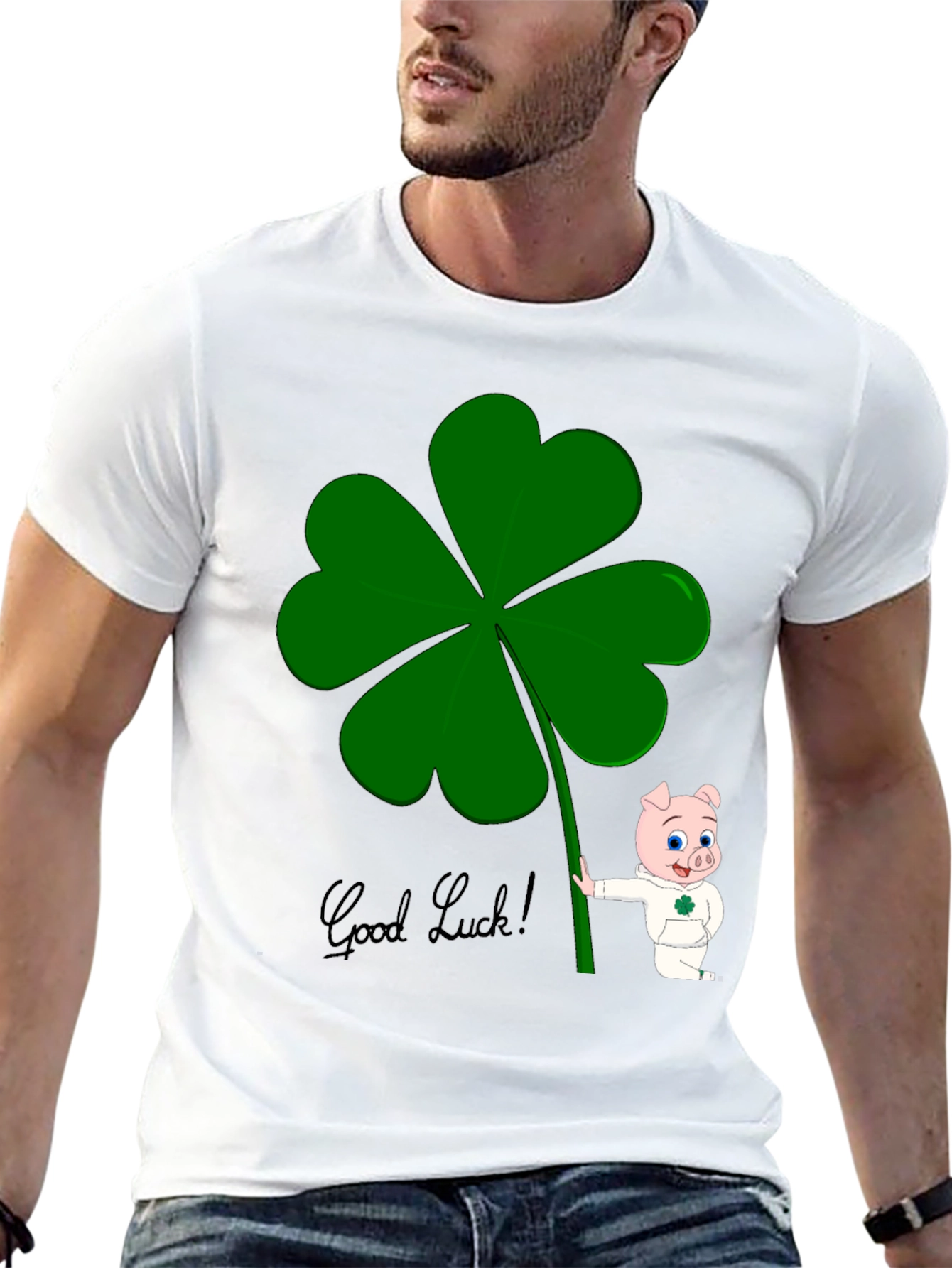 Lucky Pig Shamrock T-Shirt - Good Luck Charm Tee