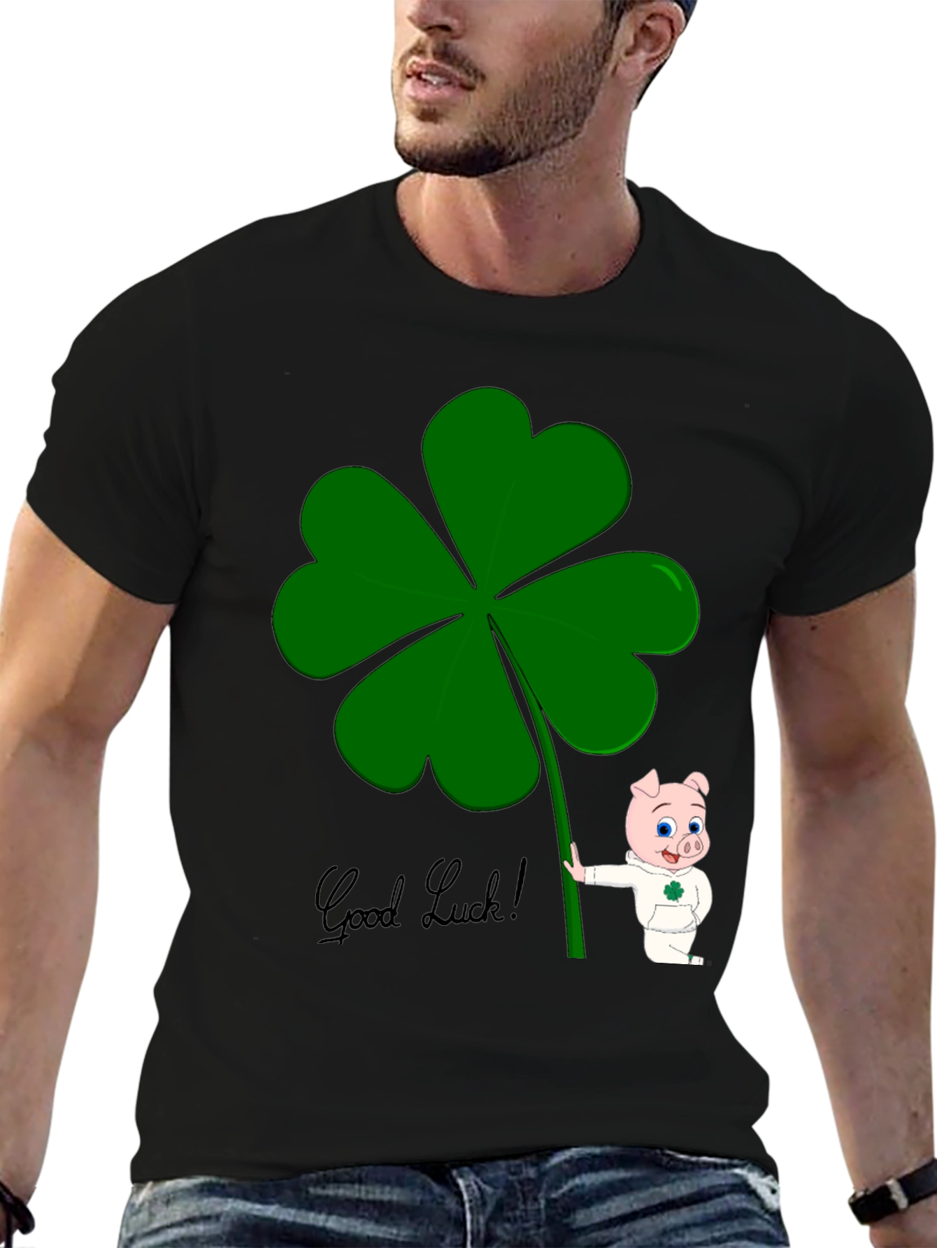 Lucky Pig Shamrock T-Shirt - Good Luck Charm Tee