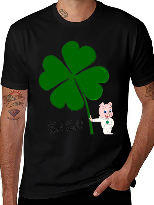 Lucky Pig Shamrock T-Shirt - Good Luck Charm Tee