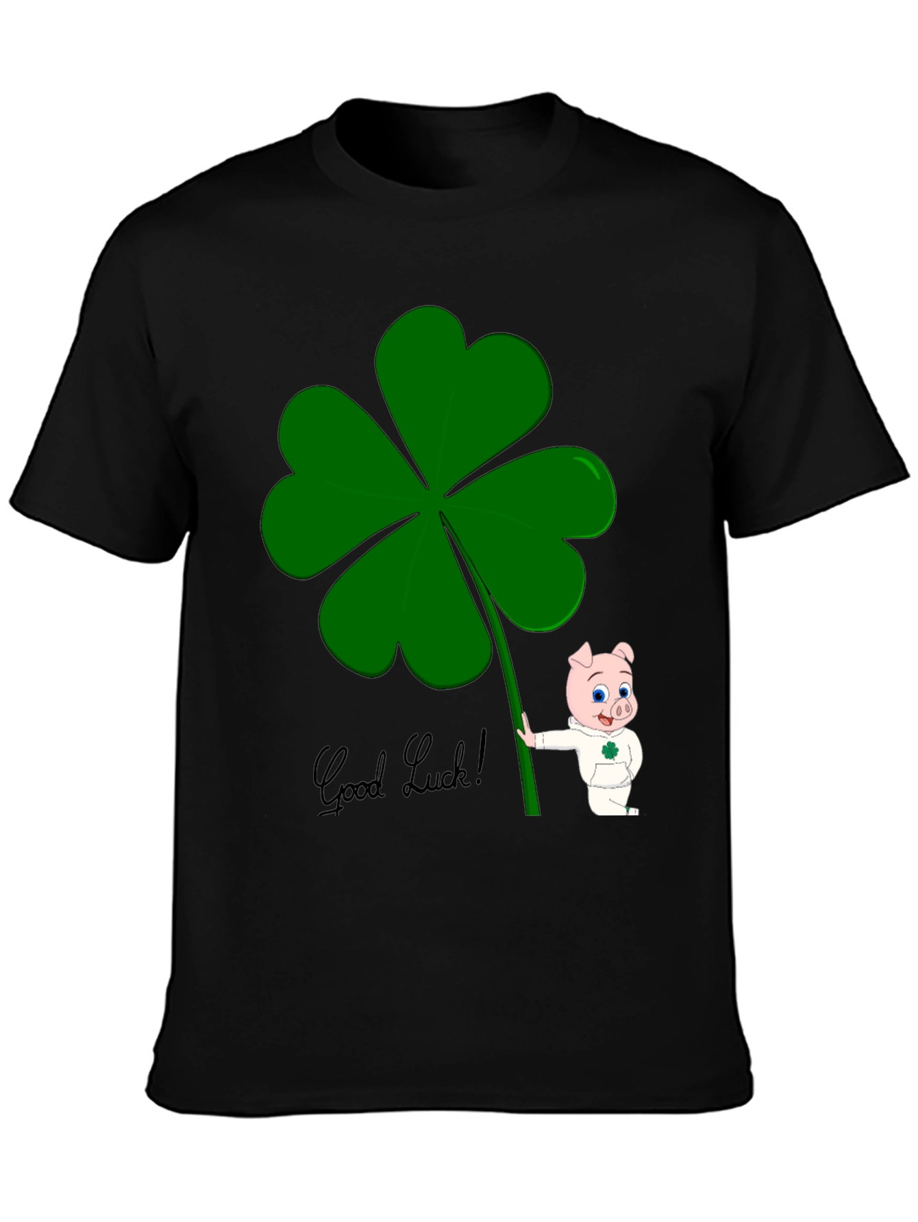 Lucky Pig Shamrock T-Shirt - Good Luck Charm Tee