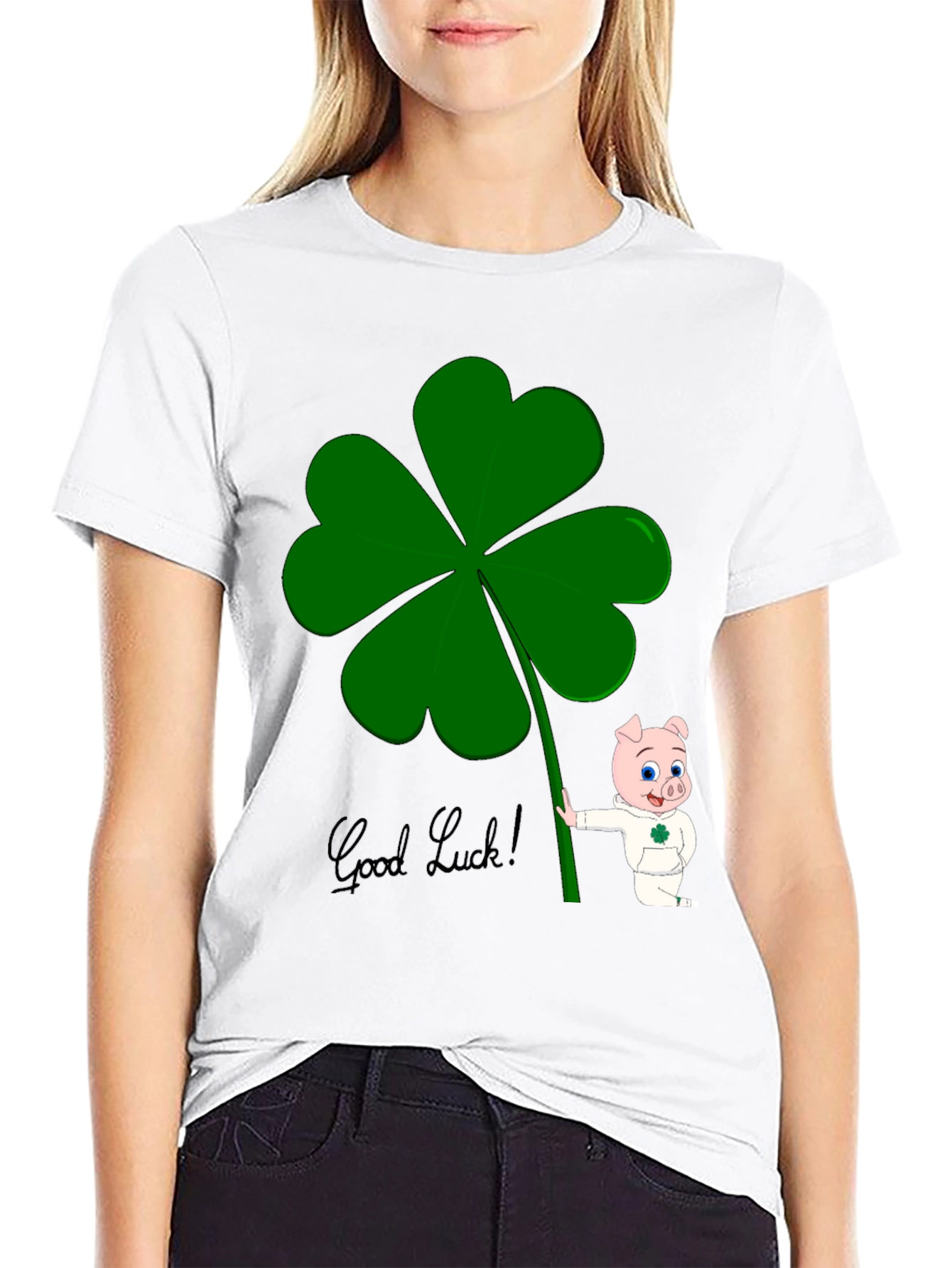Lucky Pig Shamrock T-Shirt - Good Luck Charm Tee