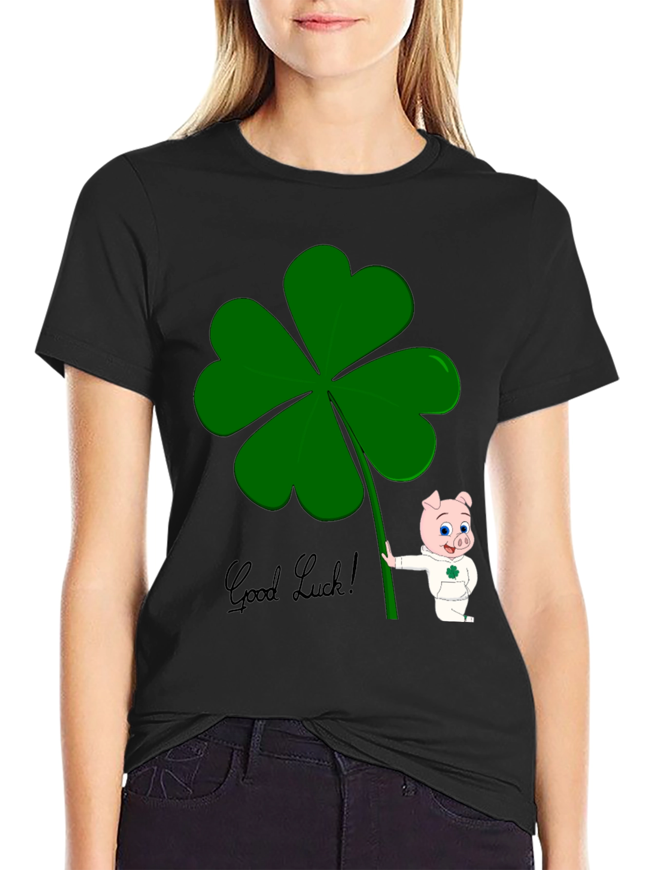Lucky Pig Shamrock T-Shirt - Good Luck Charm Tee