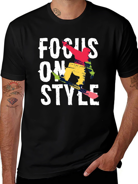 Focus on Style Graphic Tee | Trendy Black Cotton Shirt