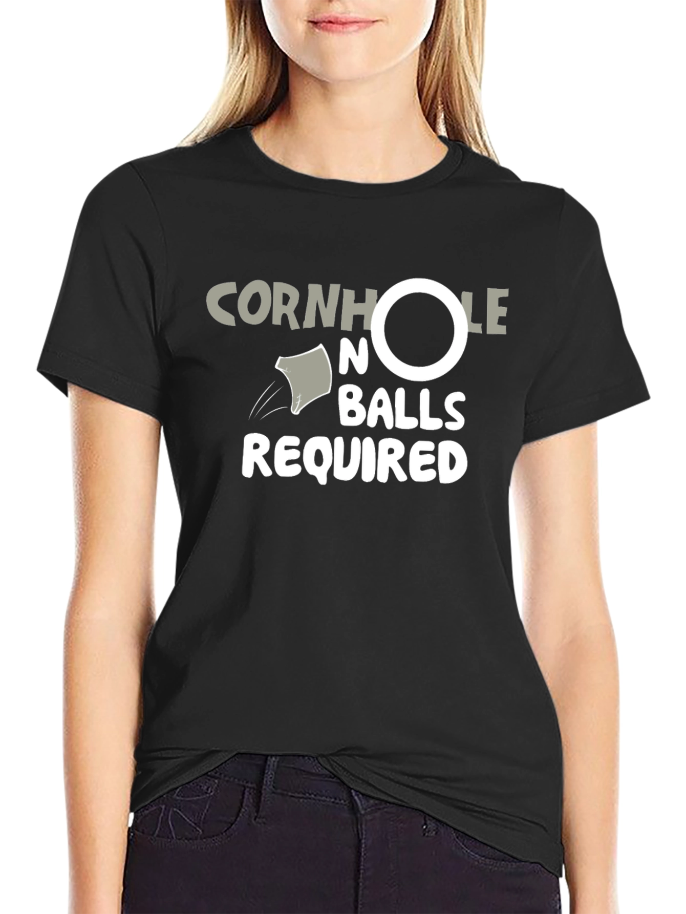 Cornhole No Balls Required Black T-Shirt