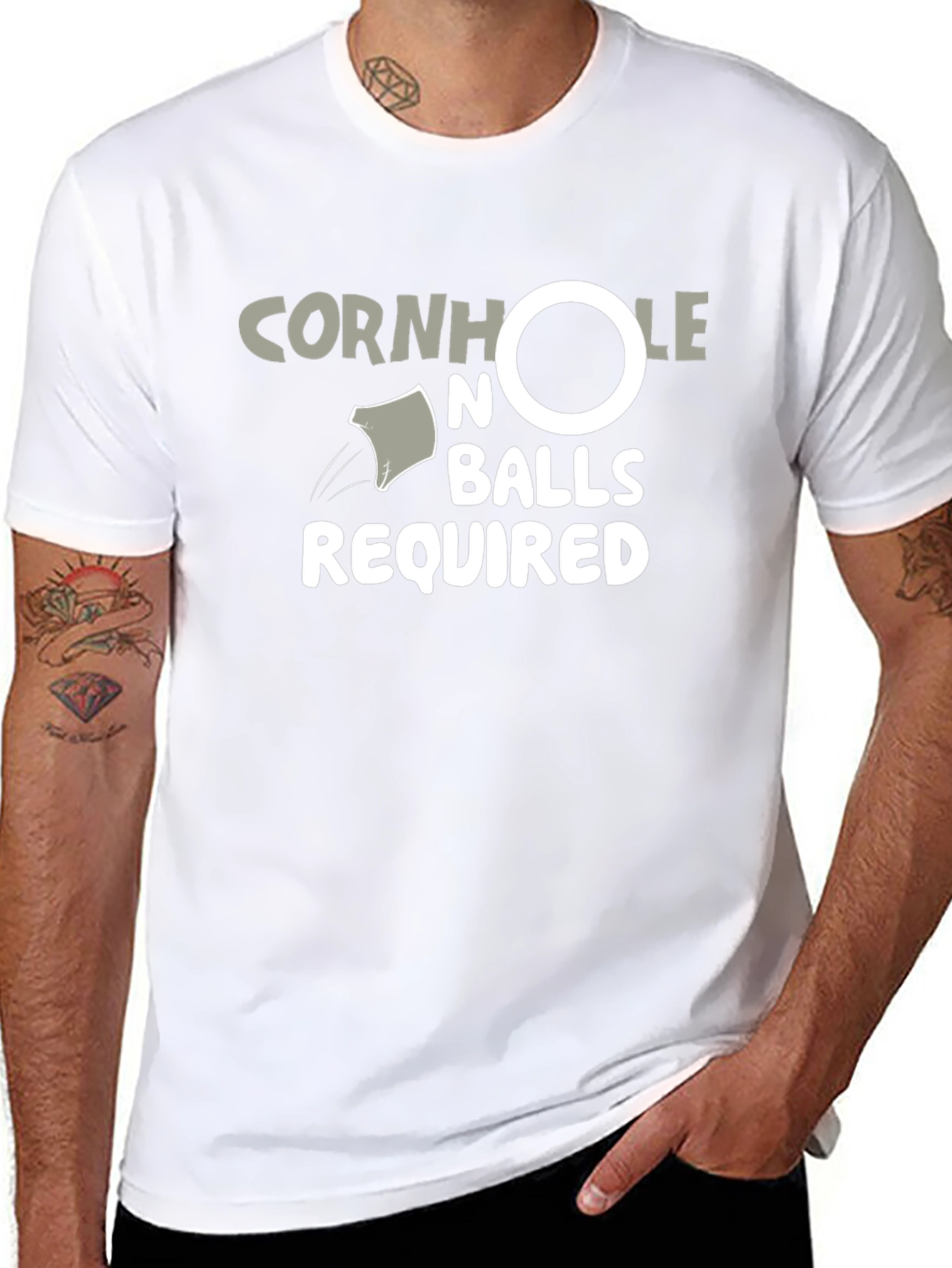 Cornhole No Balls Required Black T-Shirt