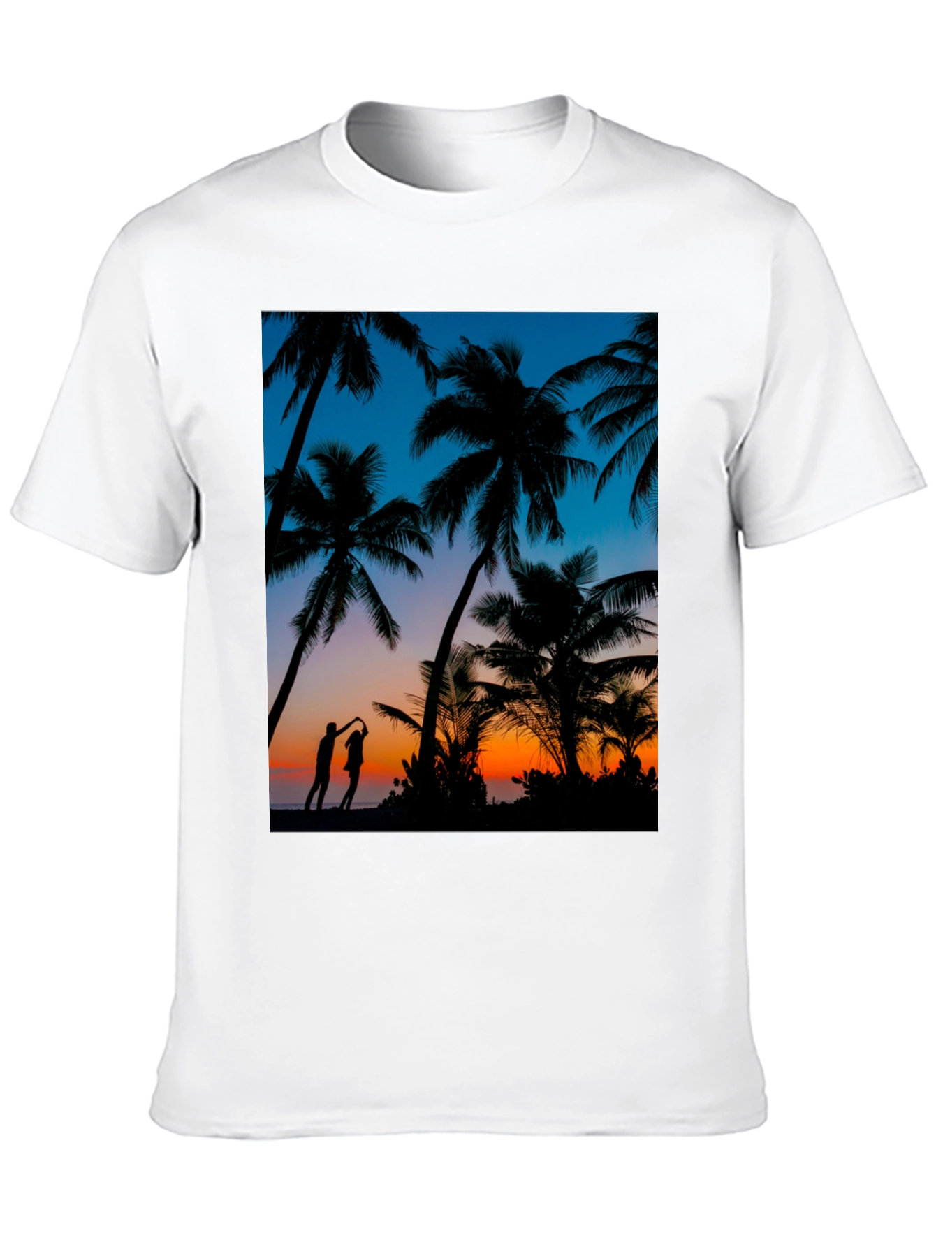 Tropical Sunset Palm Tree Graphic Tee