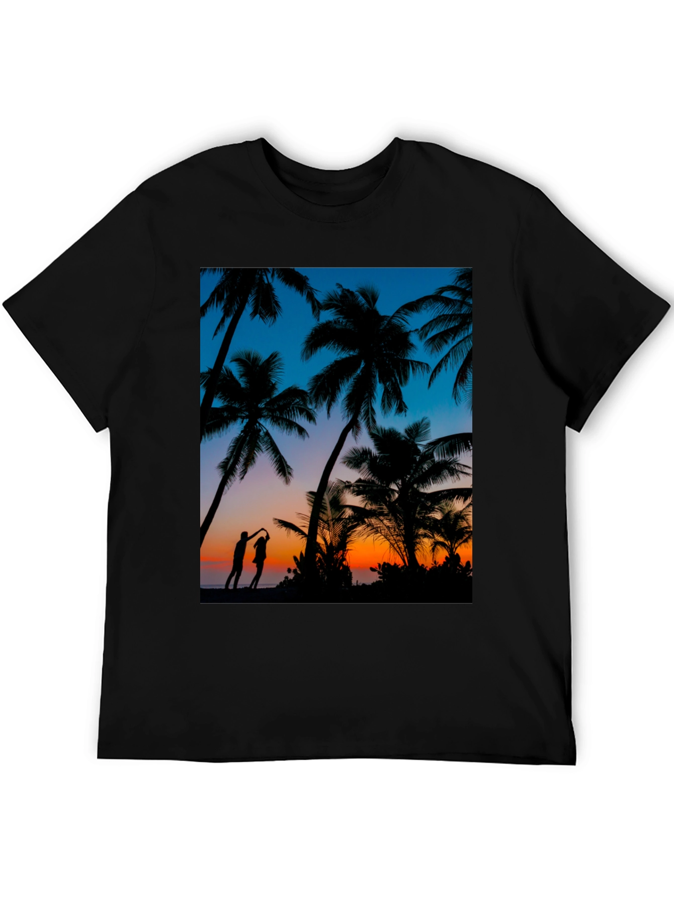 Tropical Sunset Palm Tree Graphic Tee