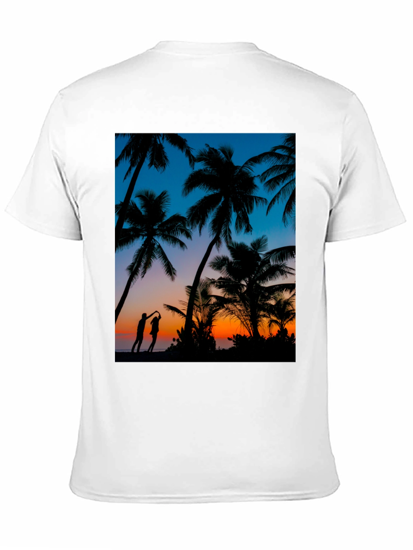Tropical Sunset Palm Tree Graphic Tee