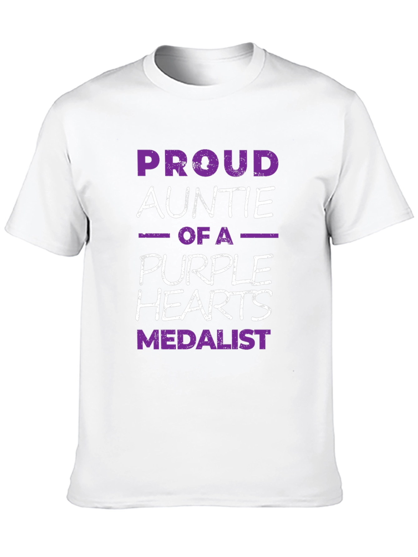Proud Auntie Purple Hearts Medalist T-Shirt