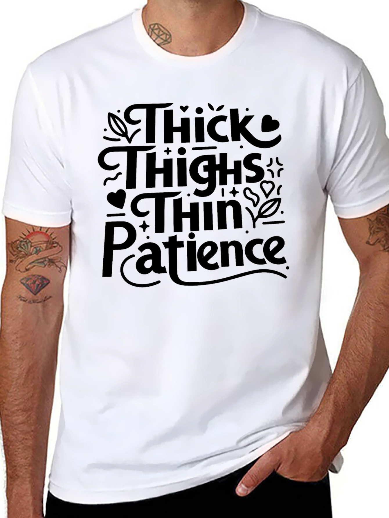 Thick Thighs Thin Patience T-Shirt - Black