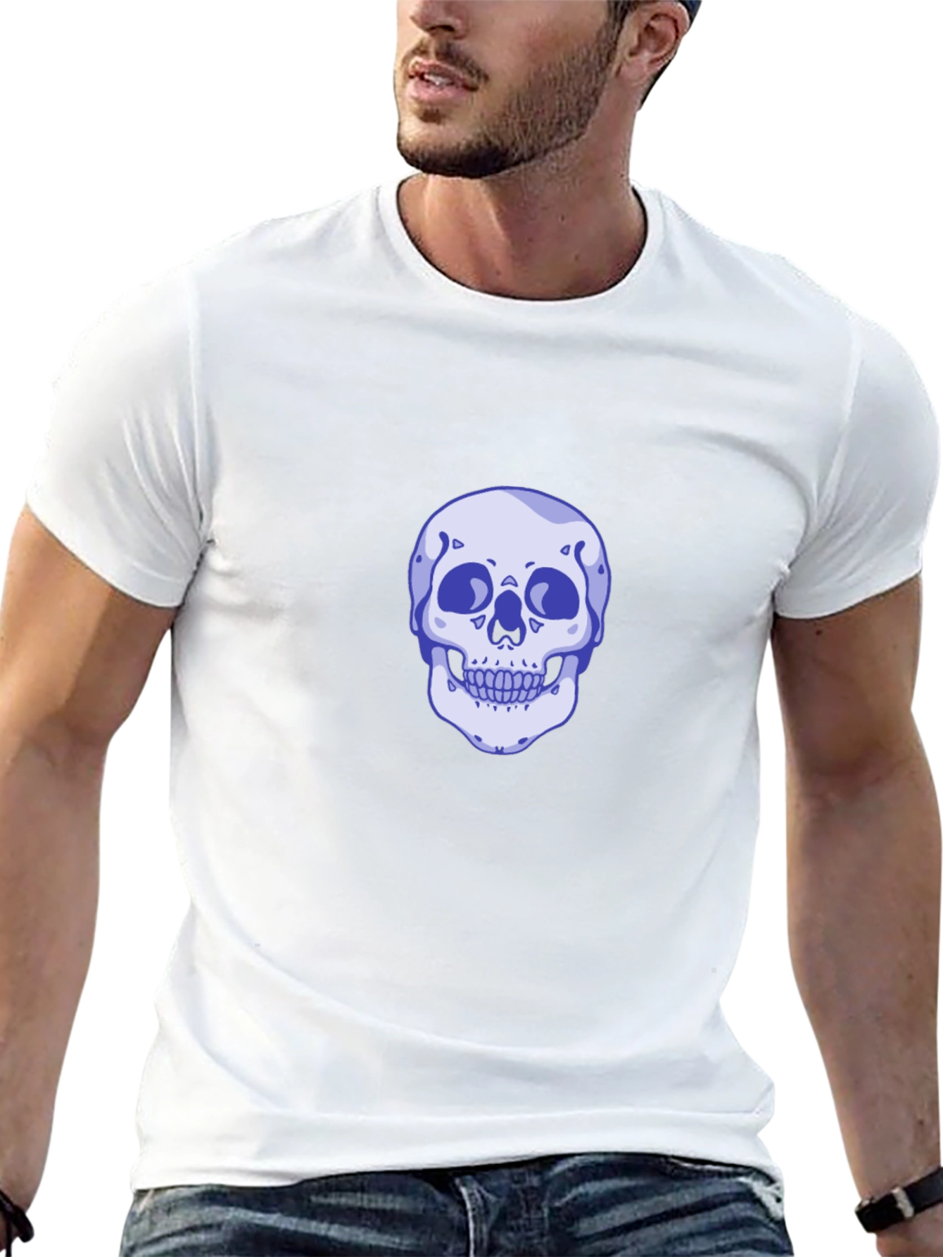 Skull Graphic Tee - Mens Casual Black T-Shirt