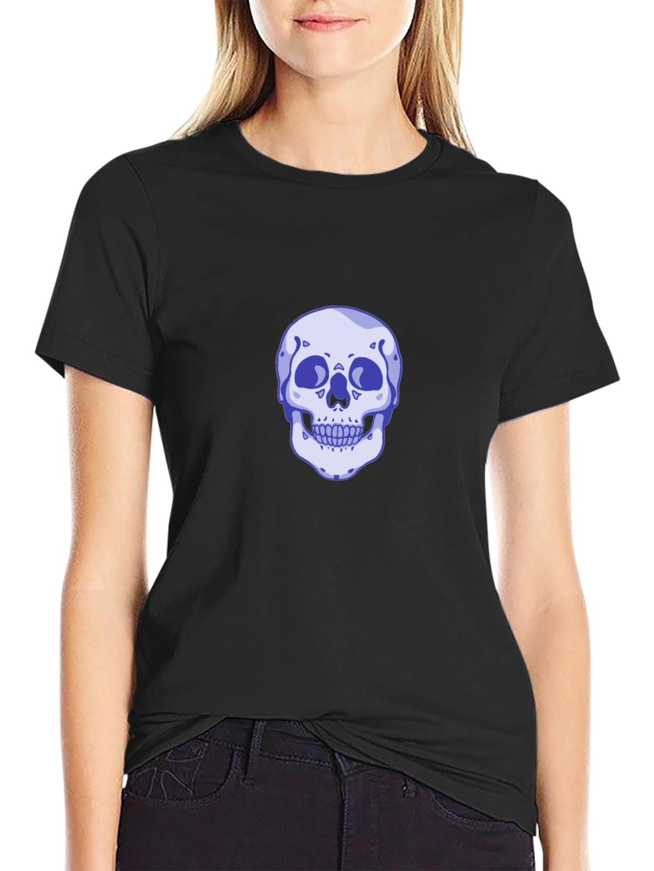 Skull Graphic Tee - Mens Casual Black T-Shirt