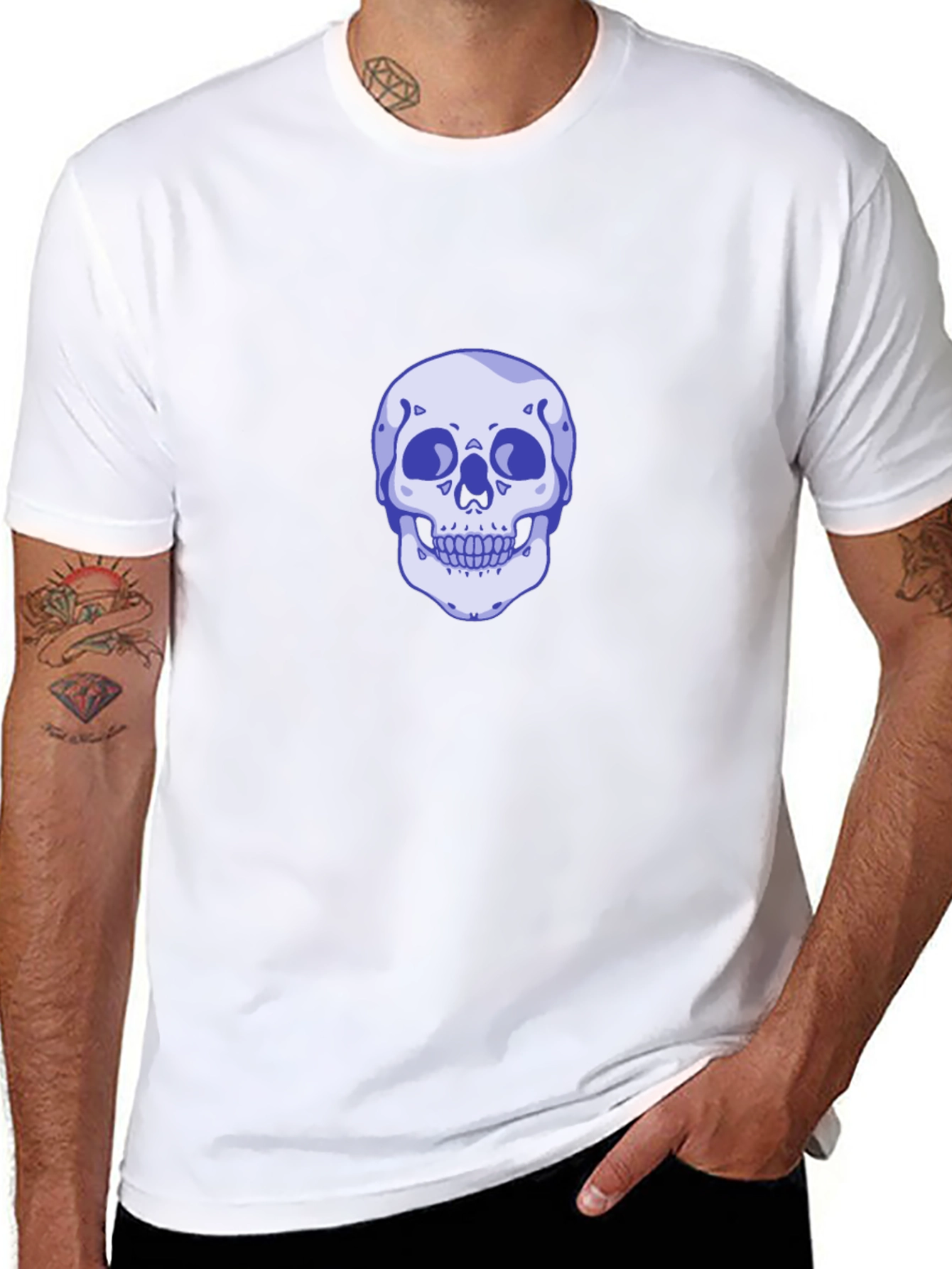 Skull Graphic Tee - Mens Casual Black T-Shirt