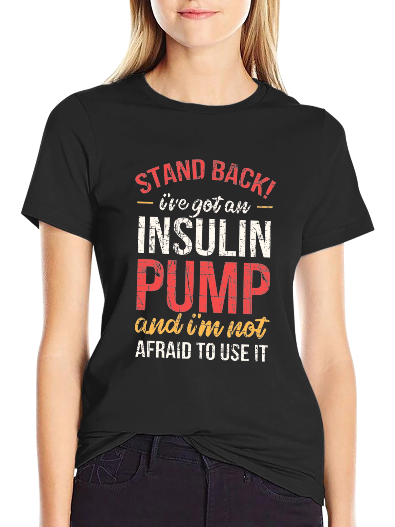 Insulin Pump Awareness T-Shirt - Stand Back Design